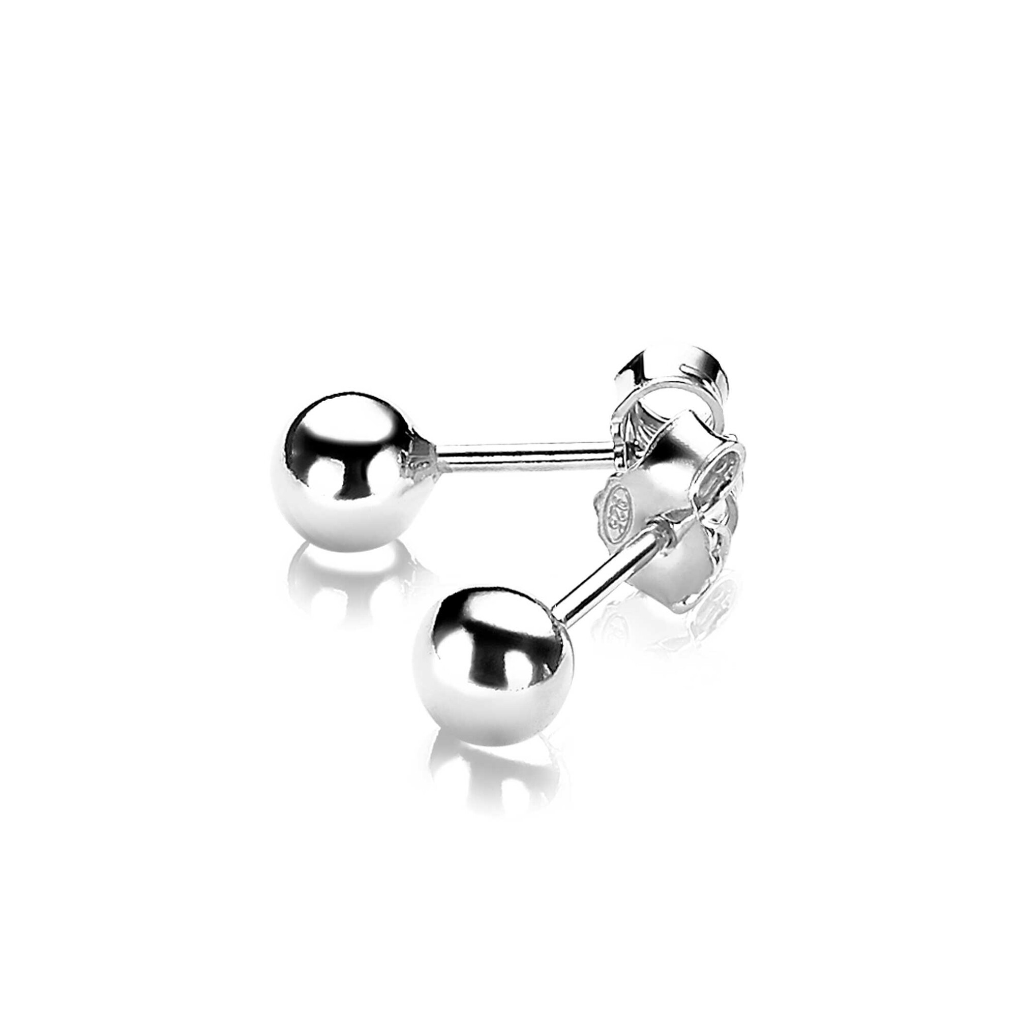 Zinzi silberne Ohrstecker glatt Kugel 5mm ZIO807