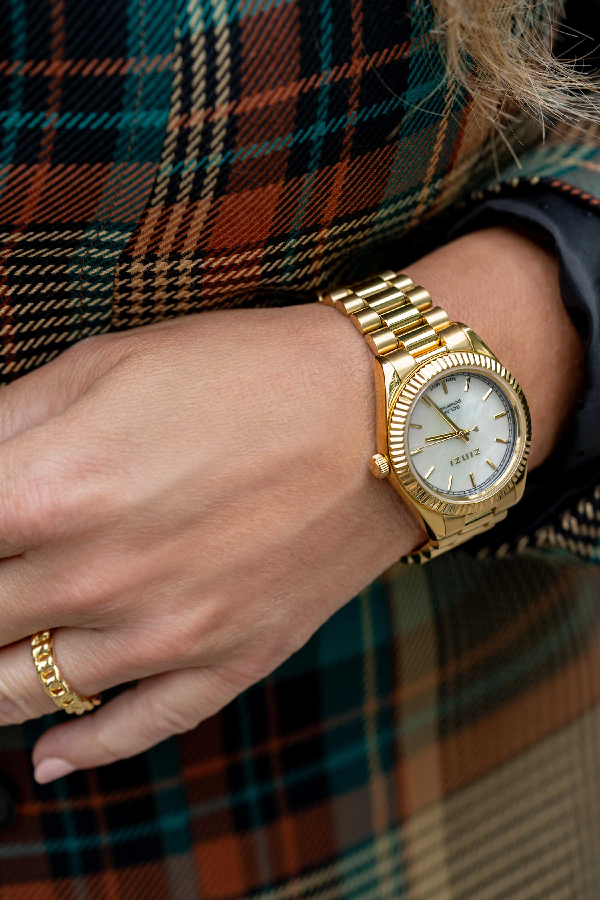 Zinzi horloge Solaris parelm. w.pl.gg.st bnd 35mm