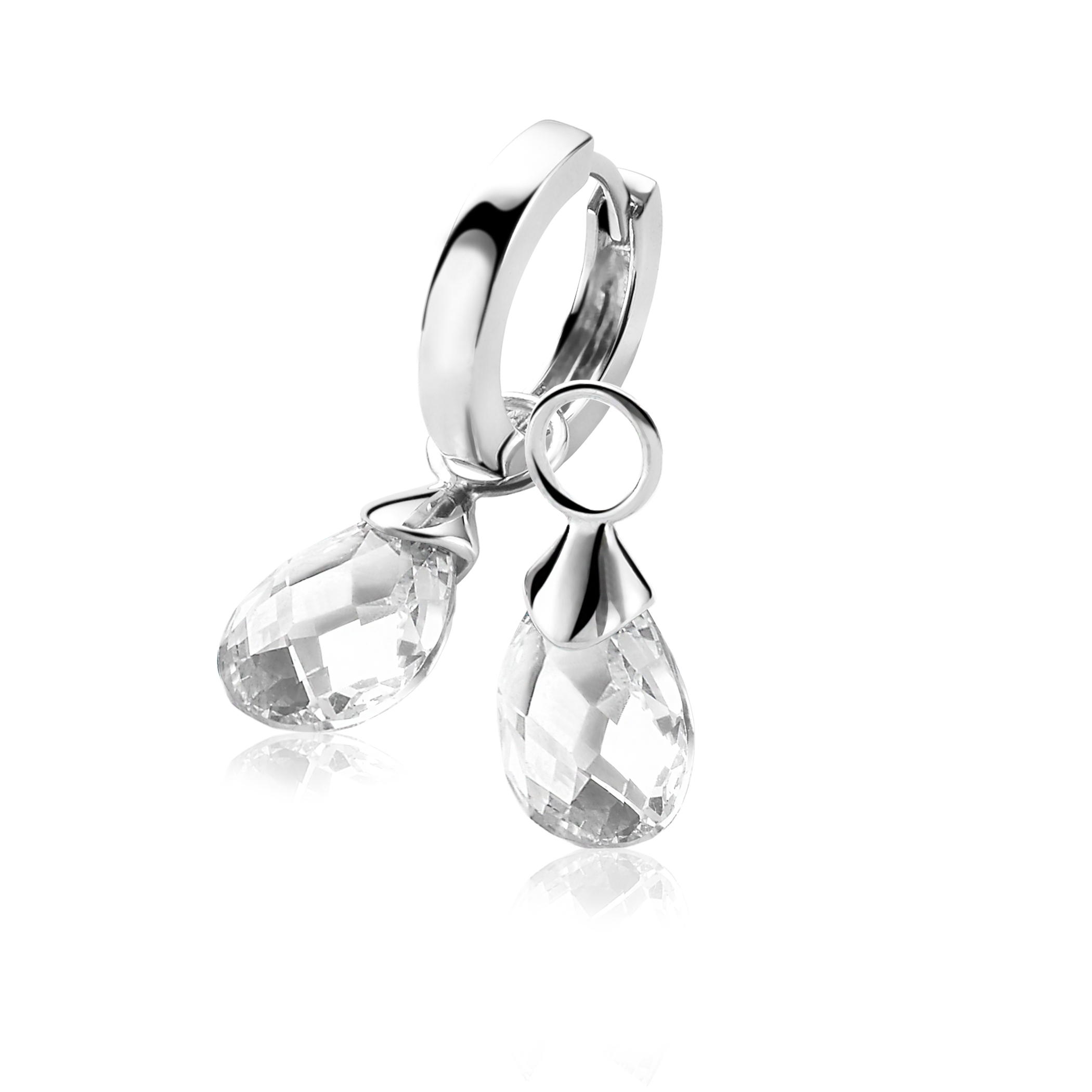 ZINZI silberne Ohrhänger  weiß ZICH1171