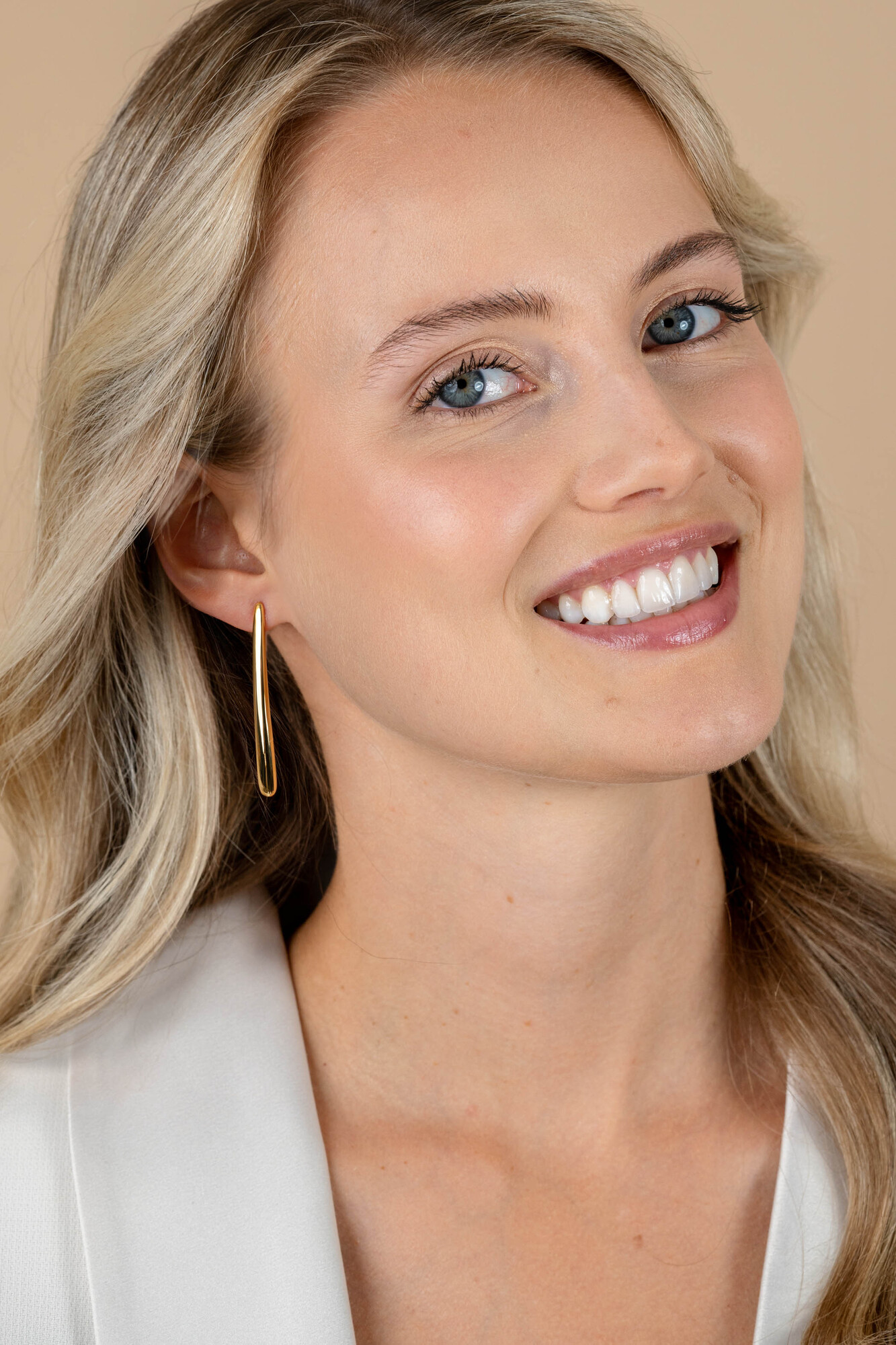 49mm ZINZI Vergoldete Langförmige Tropfen-Ohrstecker ZIO2674G