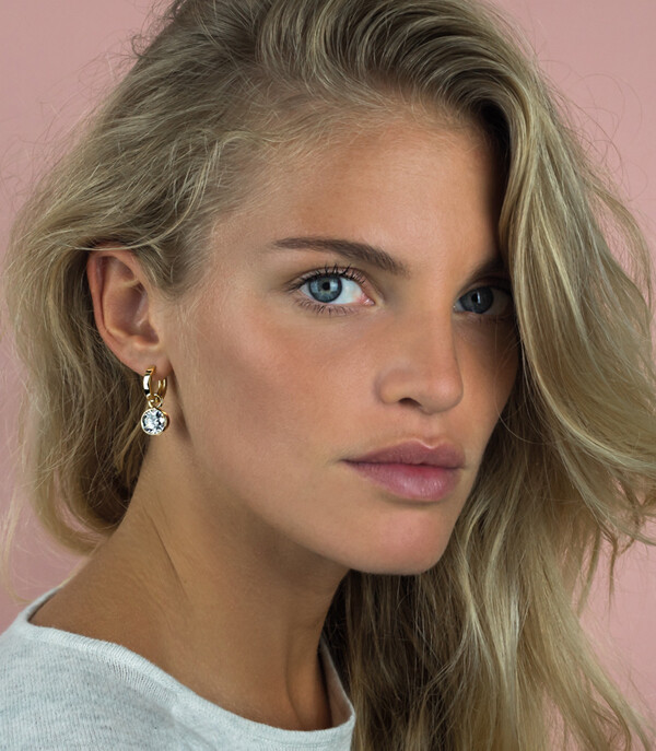 ZINZI silberne Ohrhänger gelb vergoldet  weiß ZICH186Y