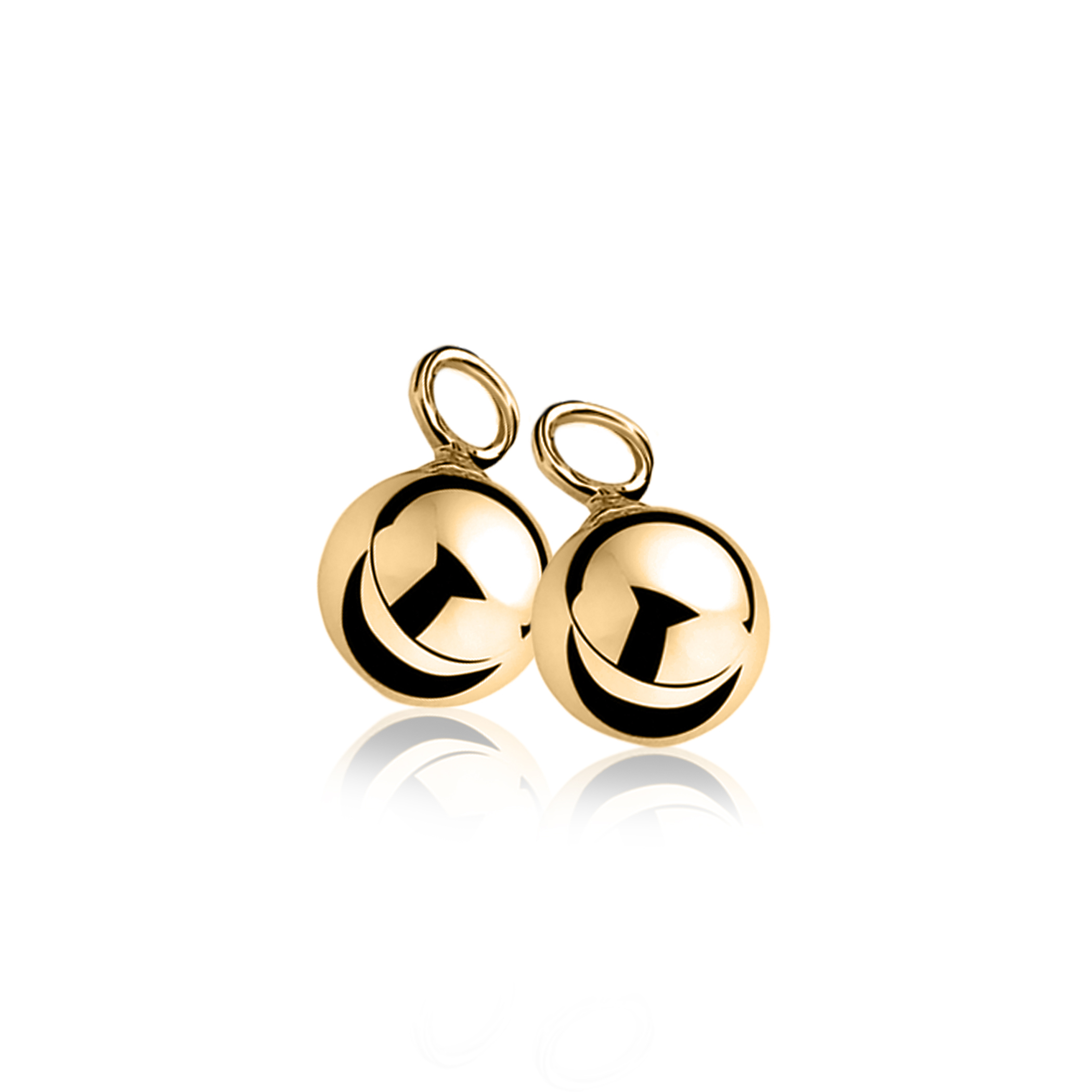 ZINZI silberne Ohrhänger gelb vergoldet Kugel 10mm ZICH716G