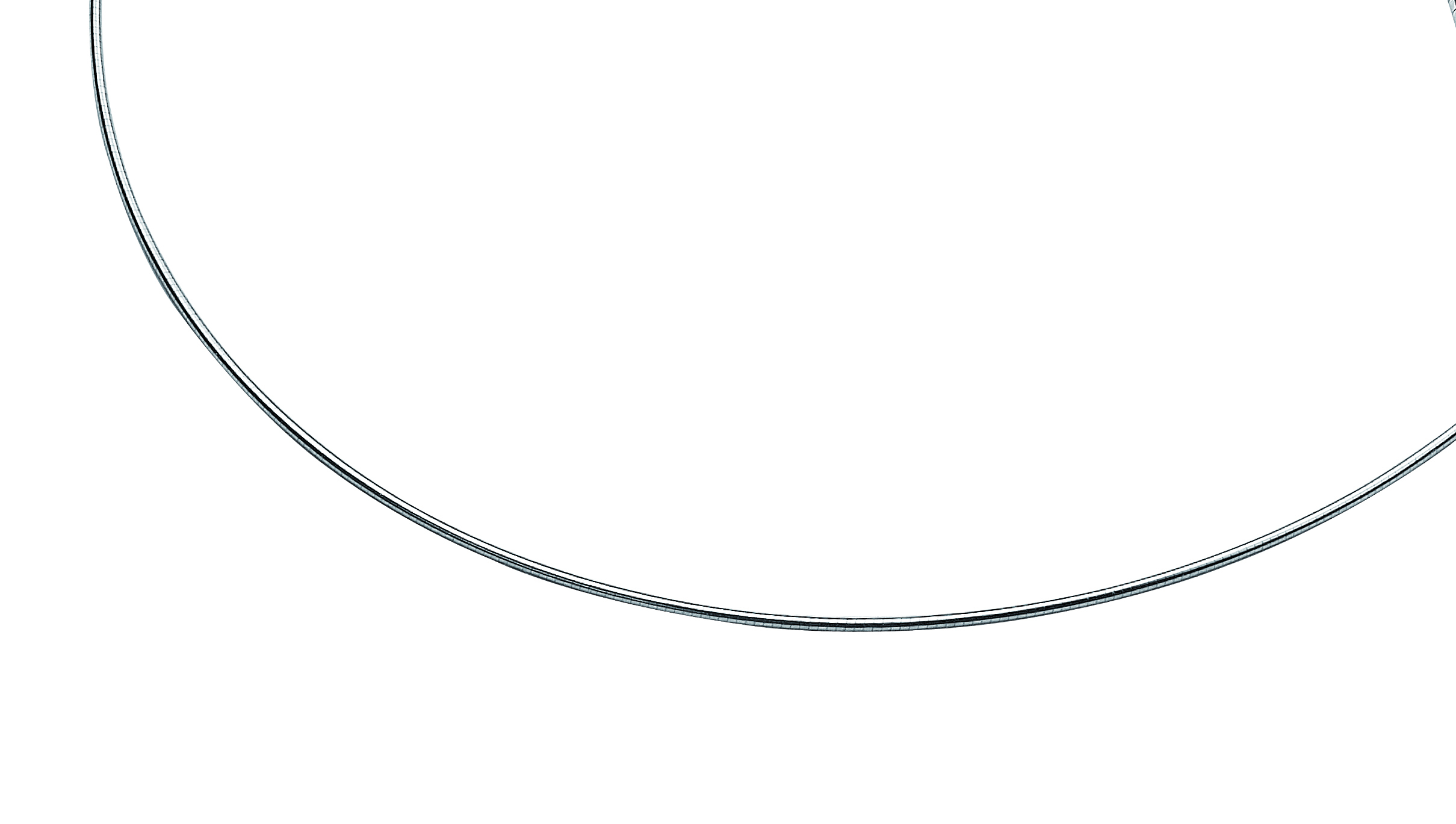 43cm Zinzi silberne omega Halskette 1mm breit ZIOM1-43