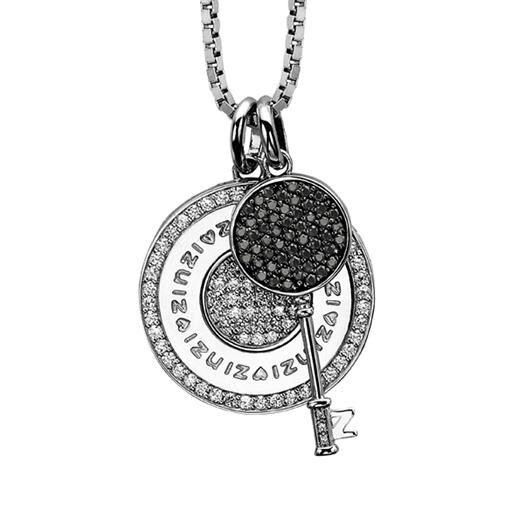 Zinzi silberner Anhänger Schlüssel schwarz ZIH965Z