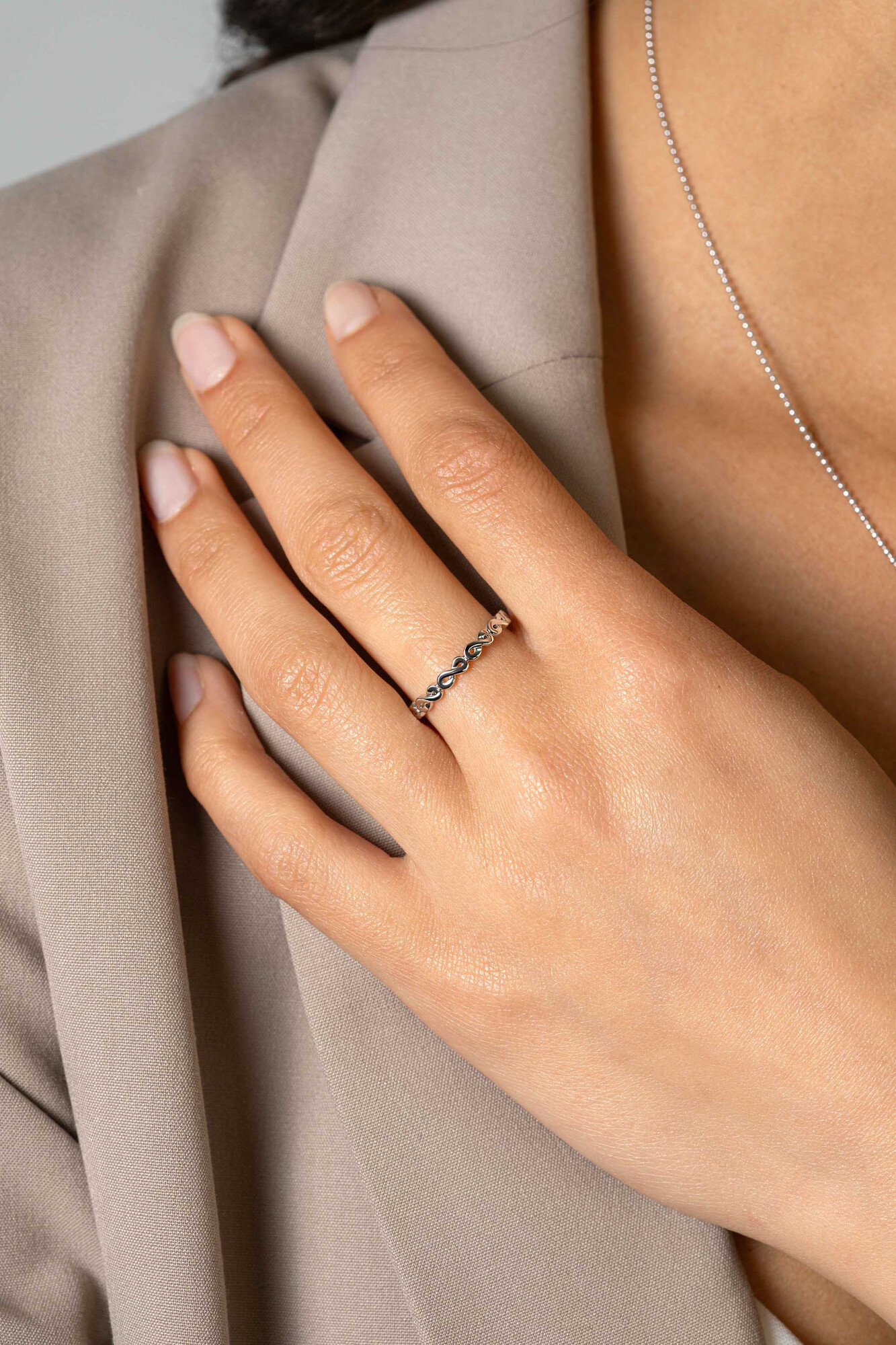 ZINZI zlv. aanschuifring  infinity 2.6mm breed mt.62