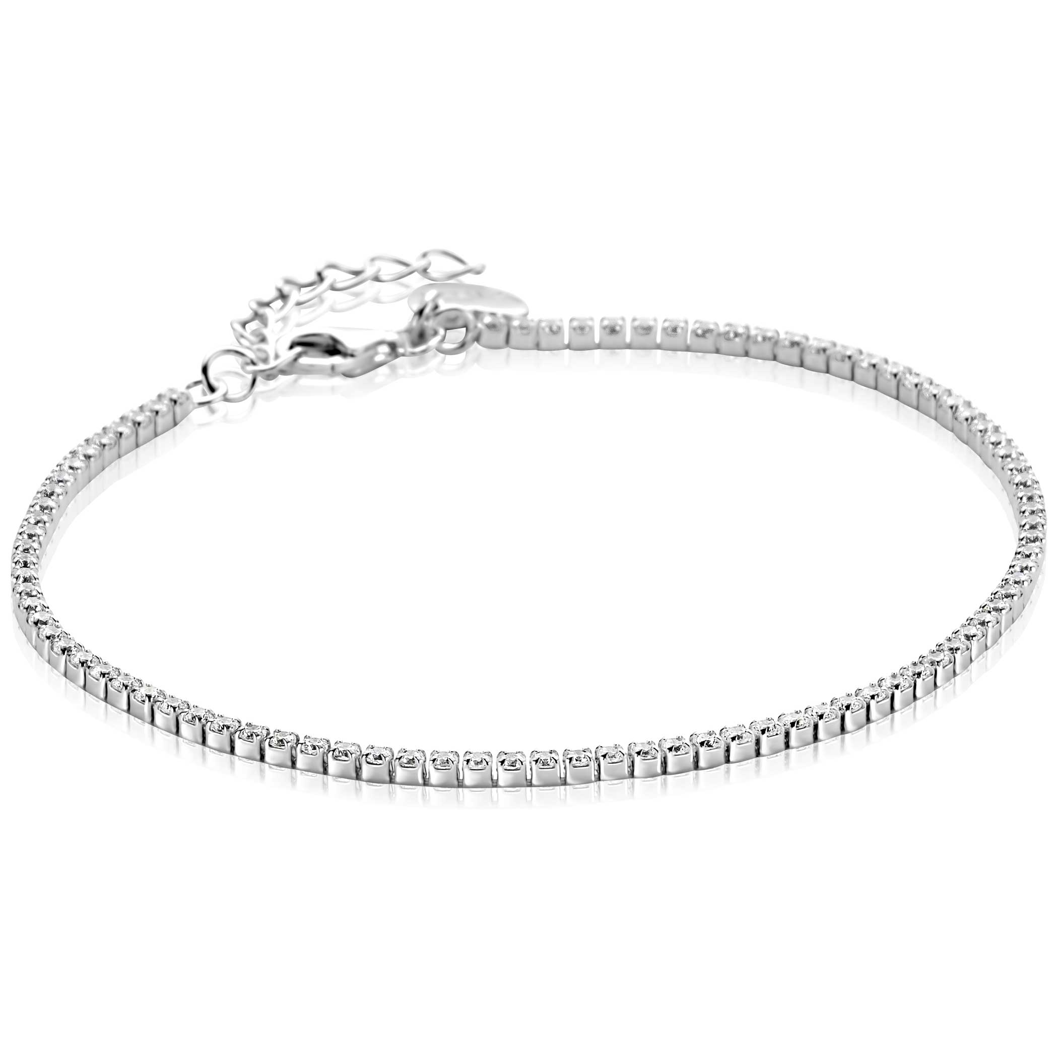 ZINZI zlv. tennisarmband smail zirconia's