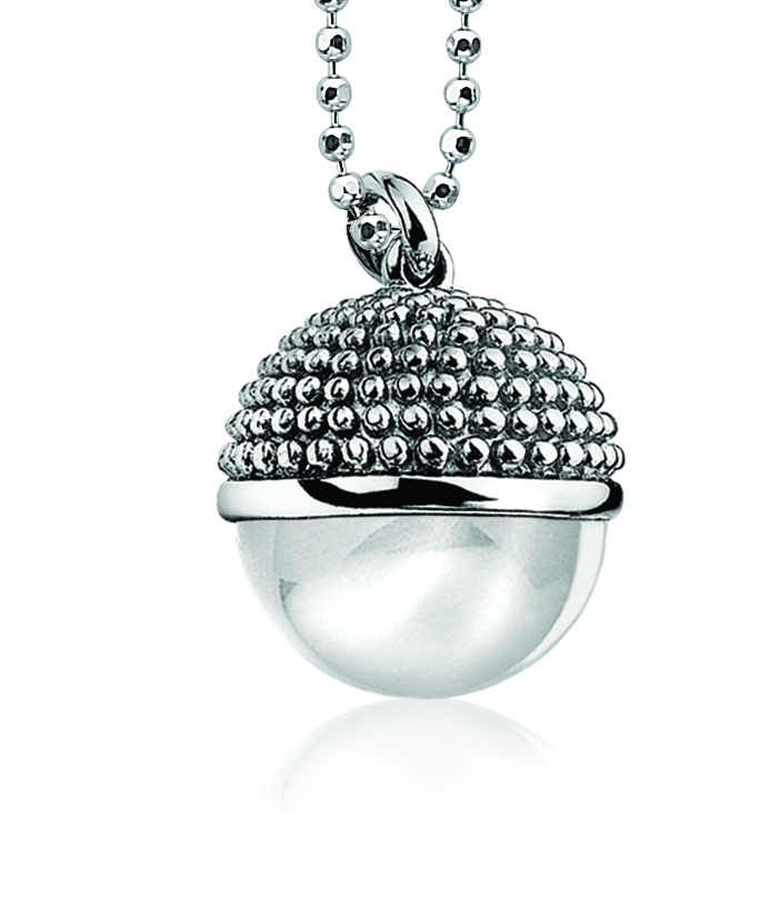 Zinzi silberner Kugel Anhänger grau ZIH792G