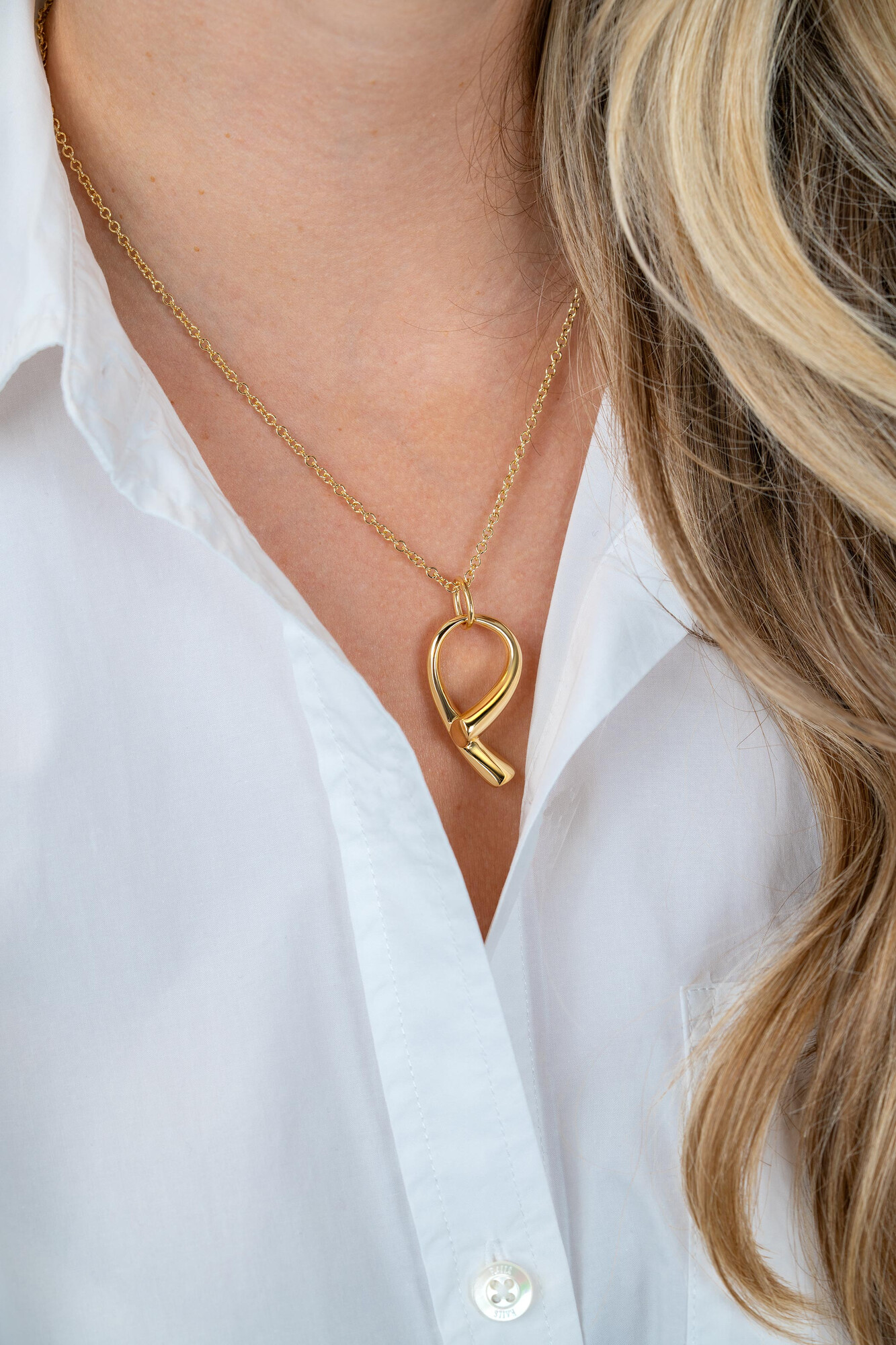 ZINZI zlv. collier gg,verg. met sierlijke hanger