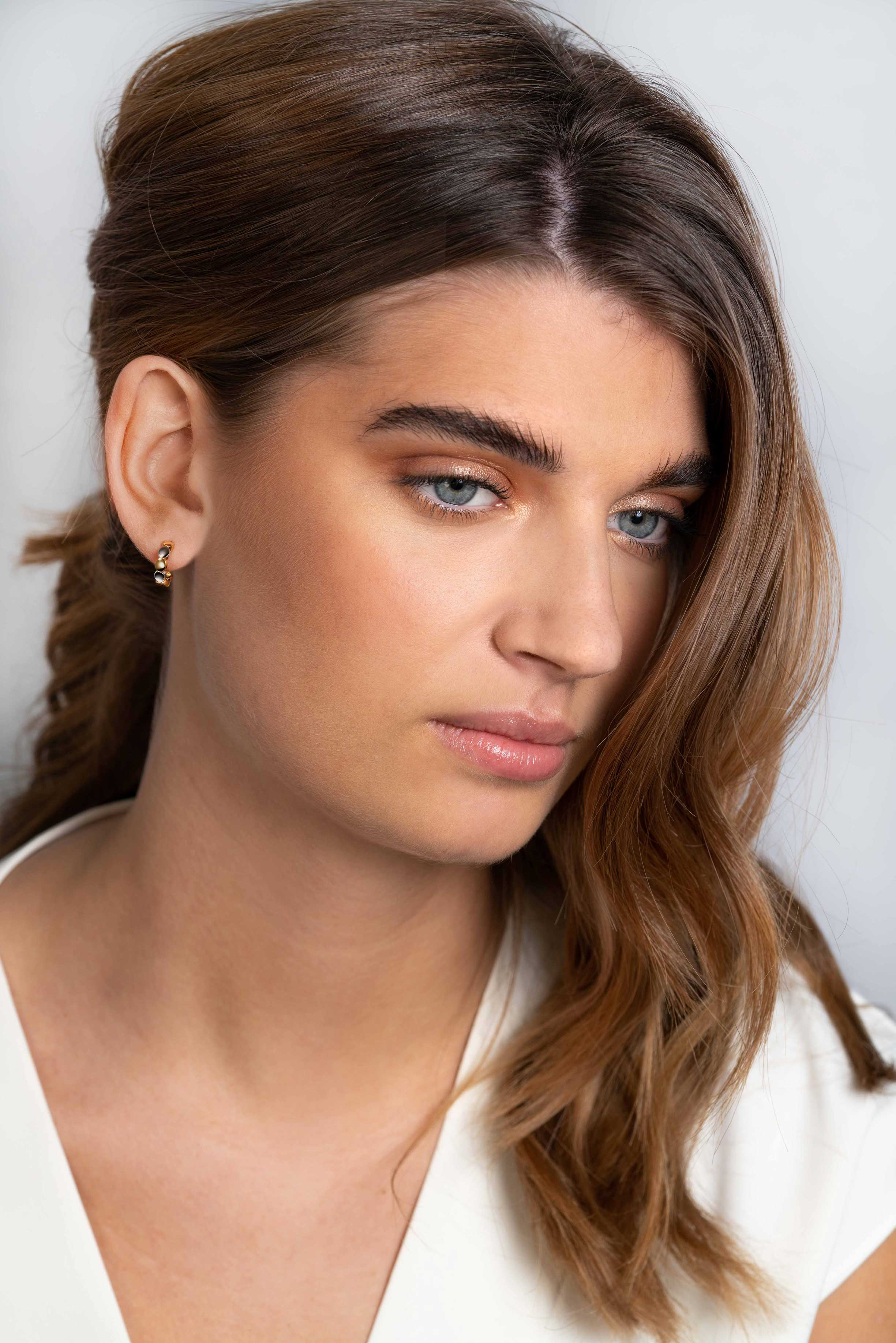 ZINZI zlv. klapcreolen rondjes  gg.veg./wit 13.5x3.5