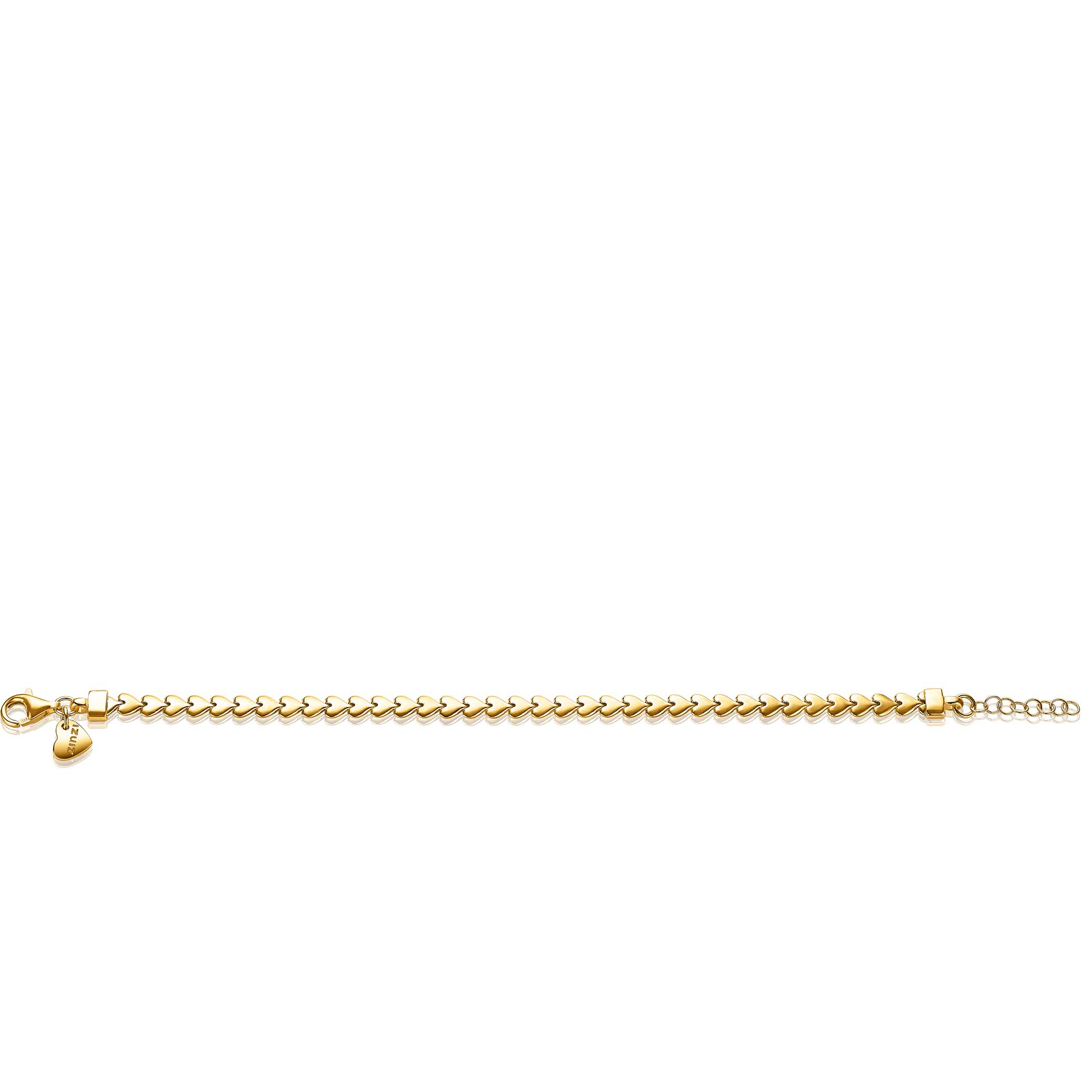ZINZI silbernes Armband gelb vergoldet Herzen 4,5mm breit ZIA1798G