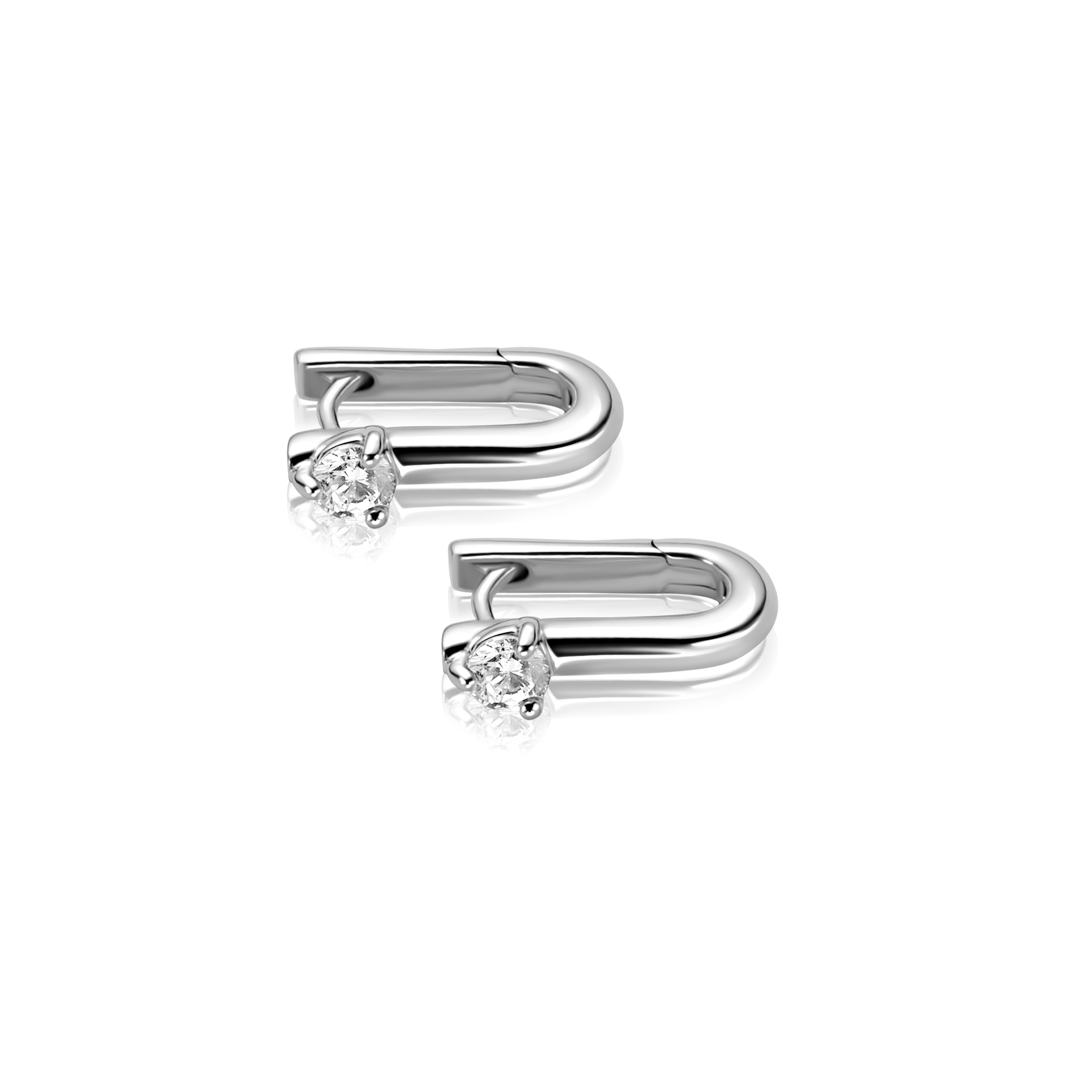 ZINZI zlv. klapcreolen ovale vorm met ronde zirc.14x4