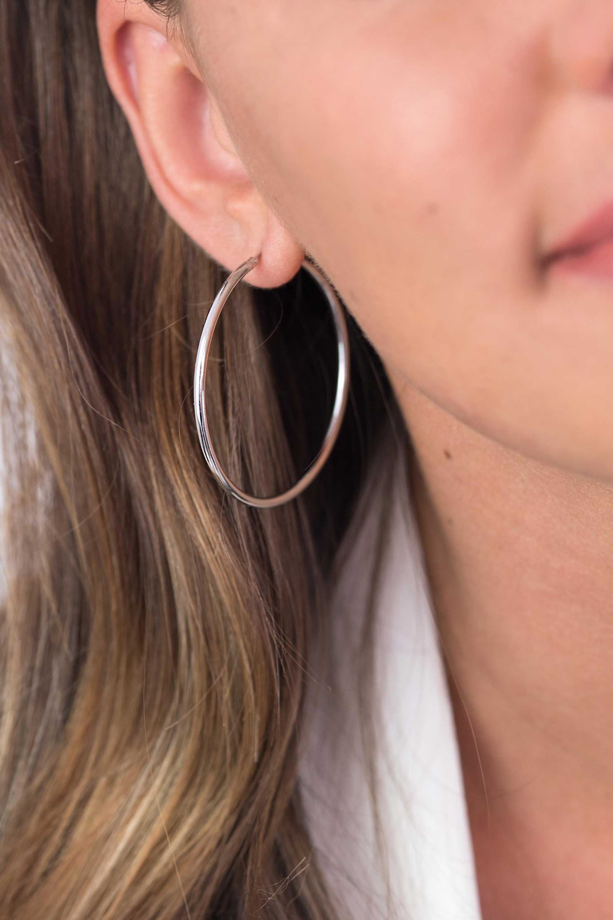 ZINZI silberne Kreolen 45 x 2mm glatt ZIO436