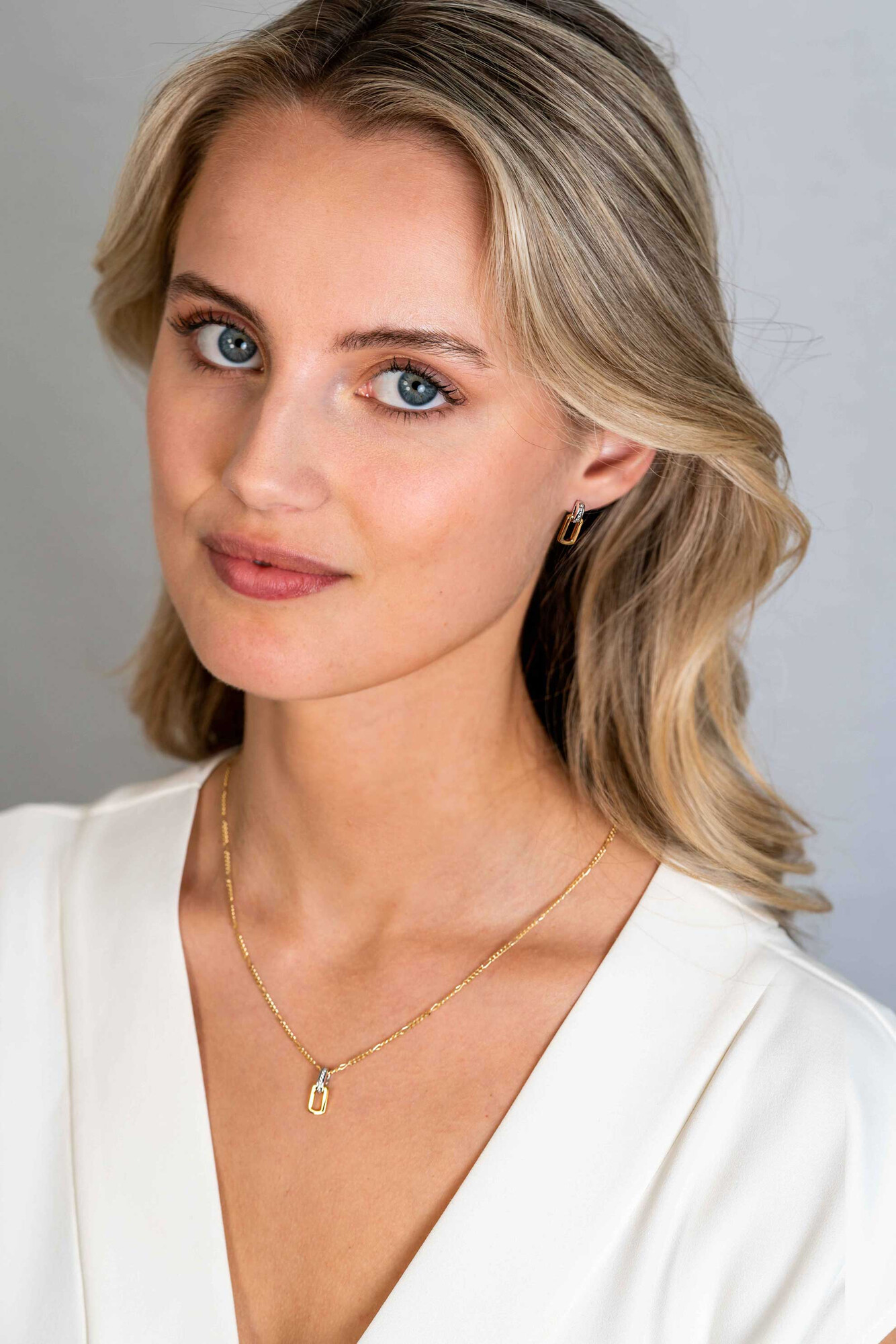 ZINZI zlv. hanger bicolor open rechthoek oog zirc.