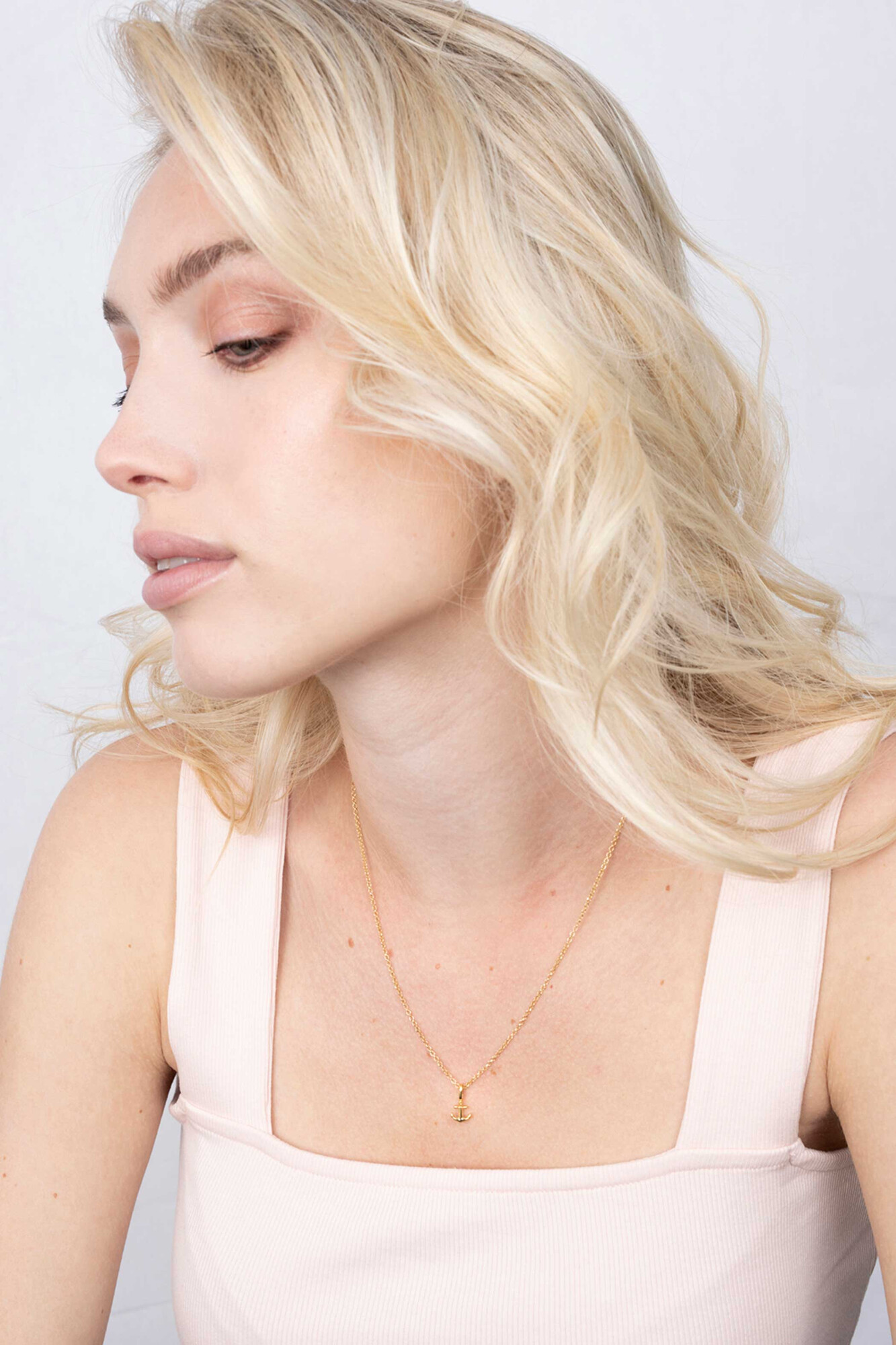 ZINZI silberner Anhänger gelbvergoldet Anker ZIH2063G