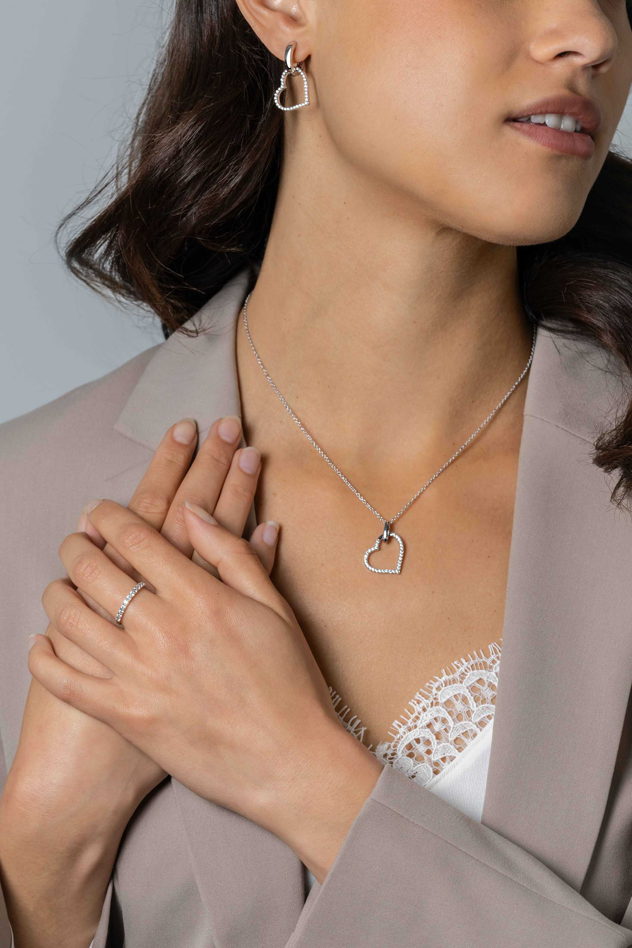 ZINZI silberner Ring weiß ZIR827