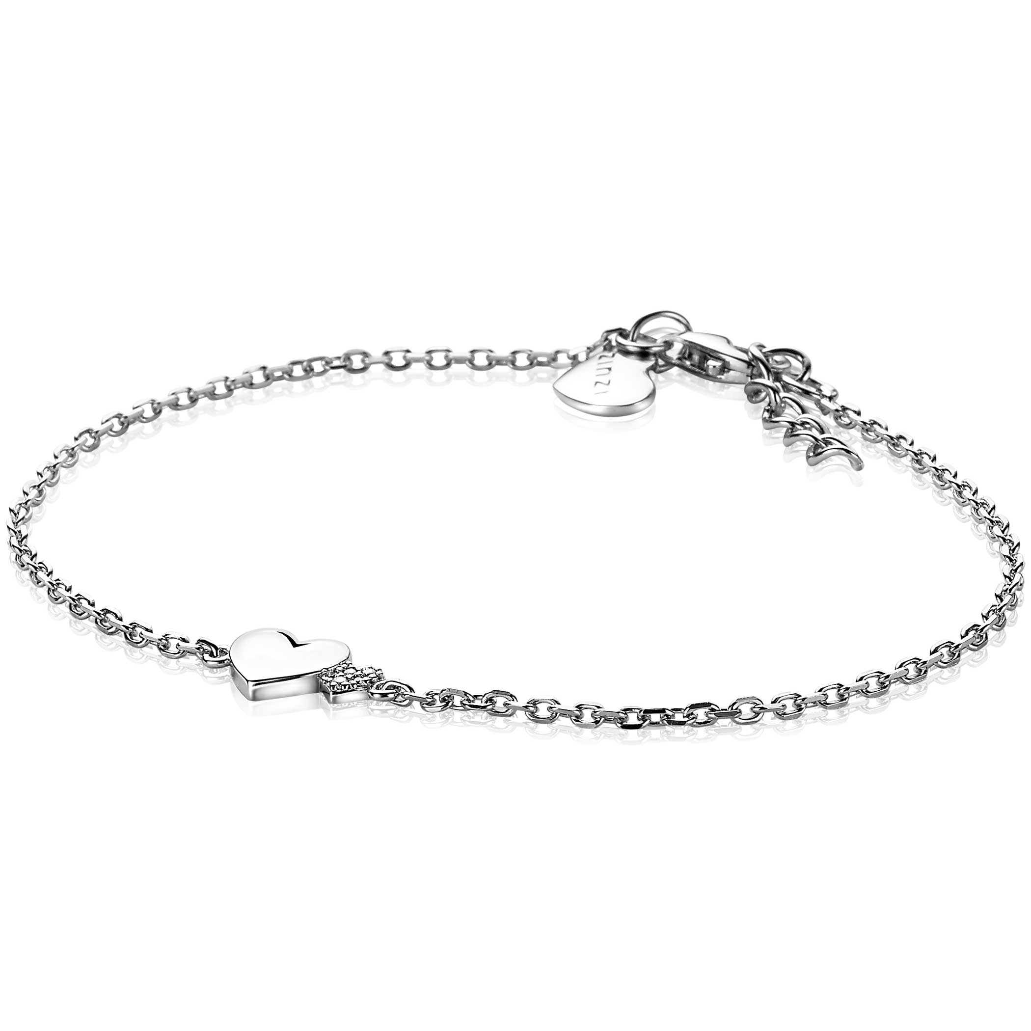 ZINZI silbernes Armband mit Herzen Zirkonias/Silber 18-20cm ZIA2137
