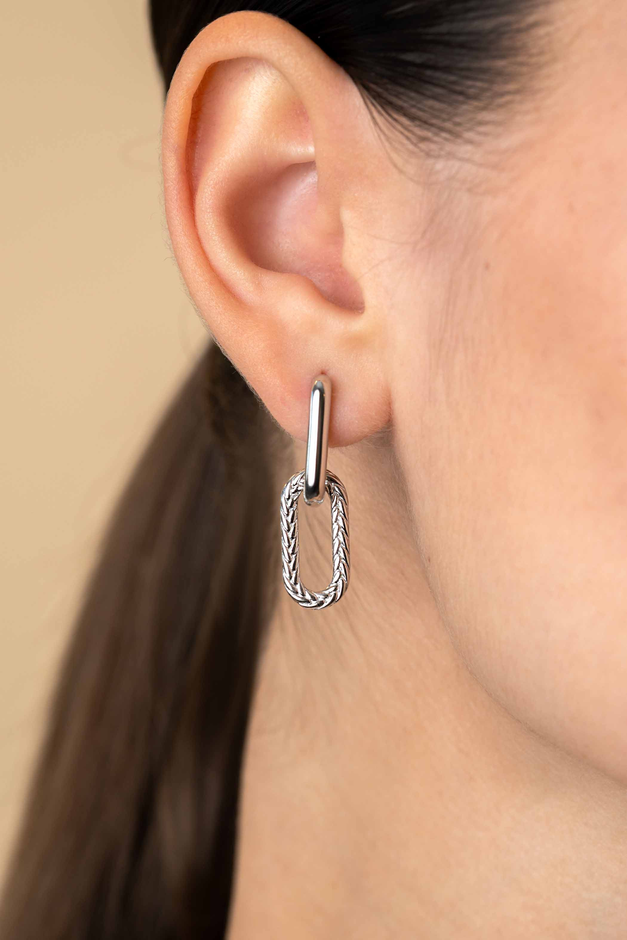 ZINZI zlv. oorbedels ovaal vossestaart motief