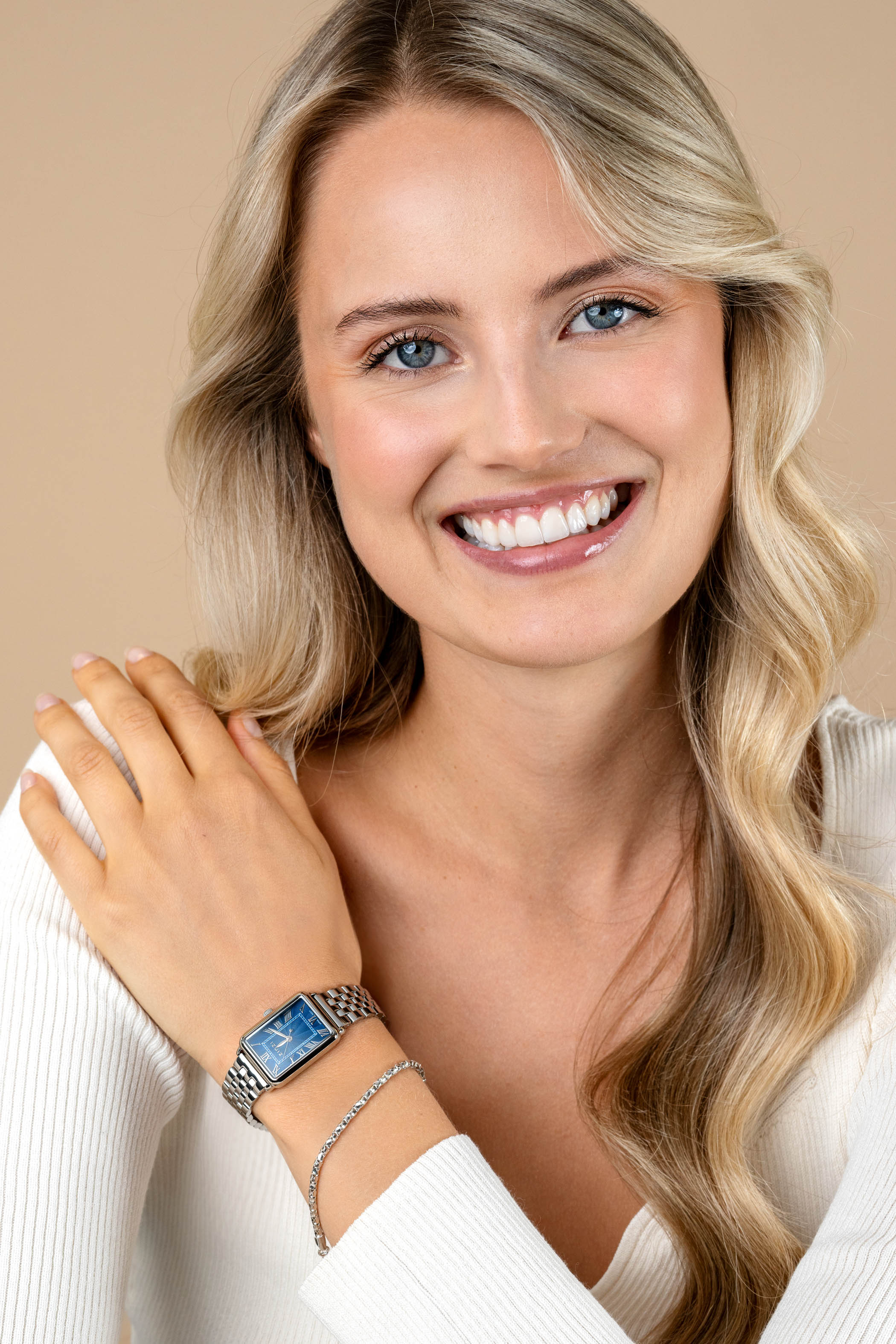 Zinzi Elegance horloge 28mm blauwe w.plaat stln.band