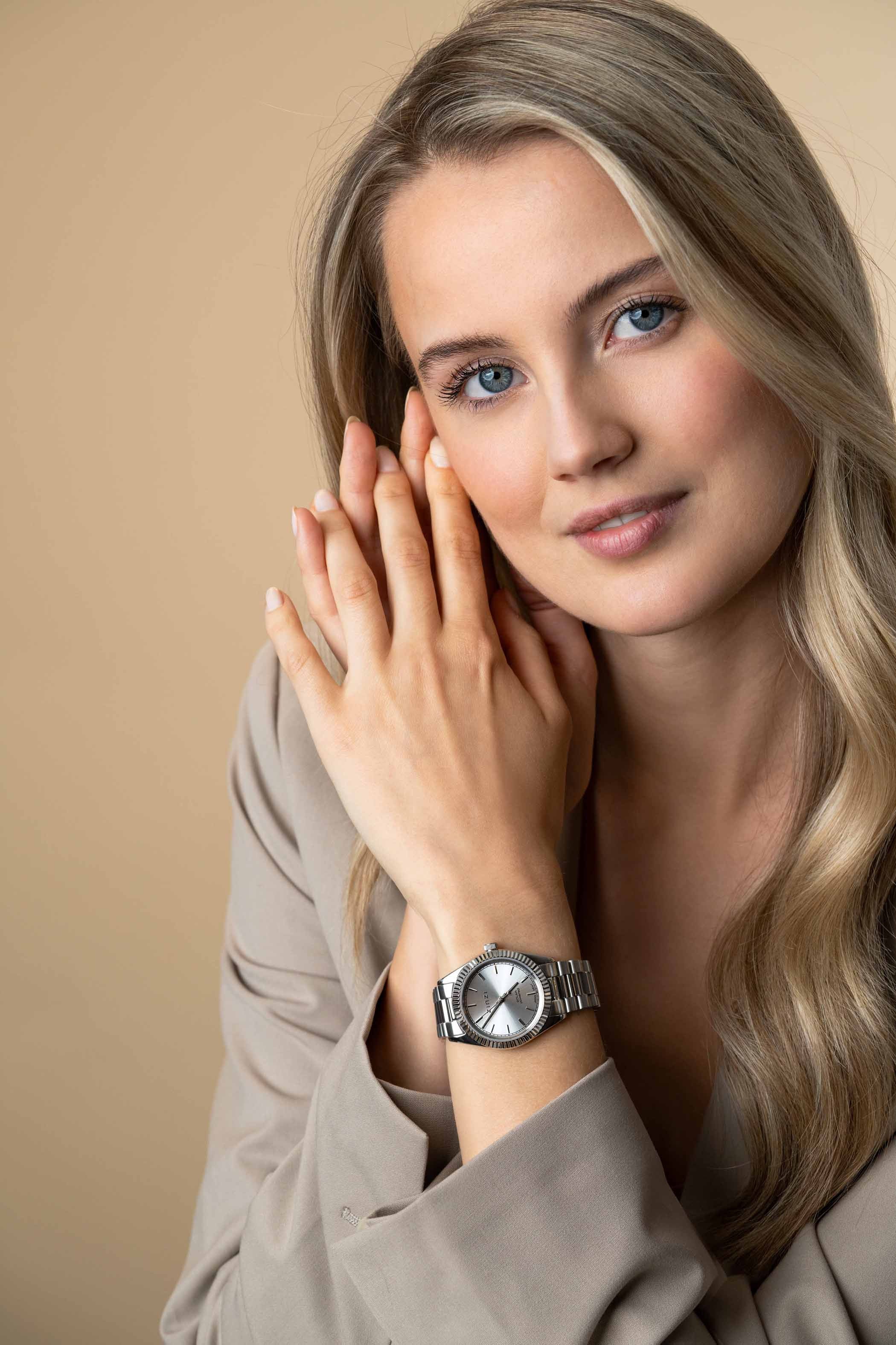 Zinzi horloge Solaris zilv. w.pl. st bnd 35mm