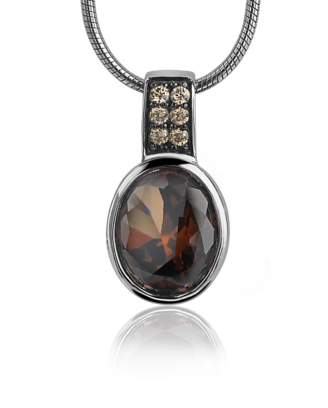 Zinzi silberner Anhänger braun ZIH1045C