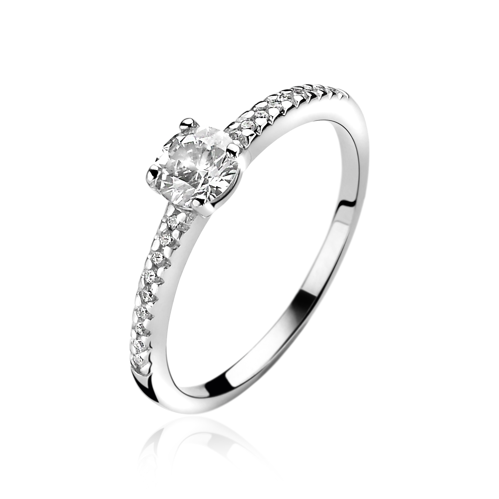 ZINZI silberner Ring weiß ZIR1081