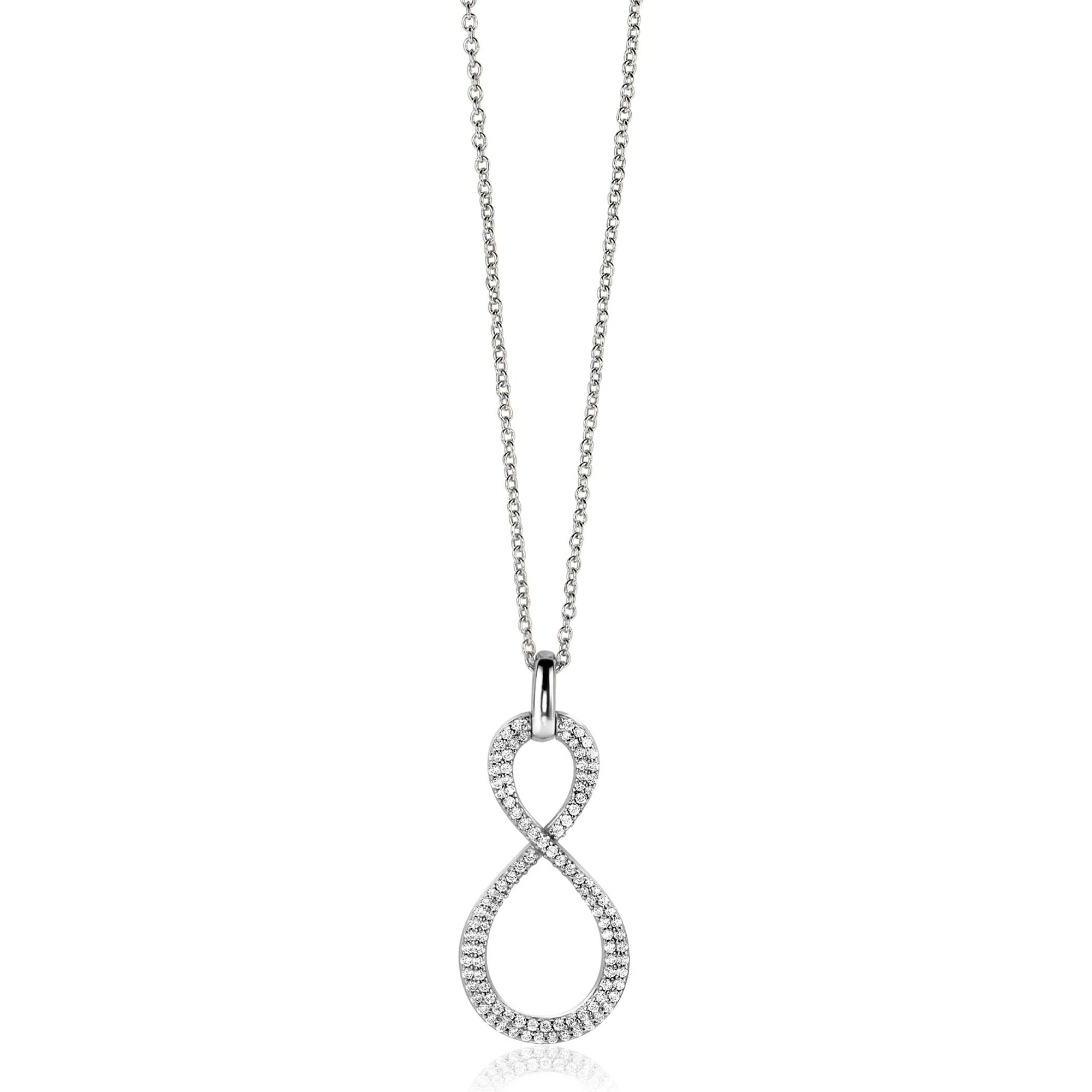 ZINZI zlv. hanger Infinity pave bezet met zirconia's