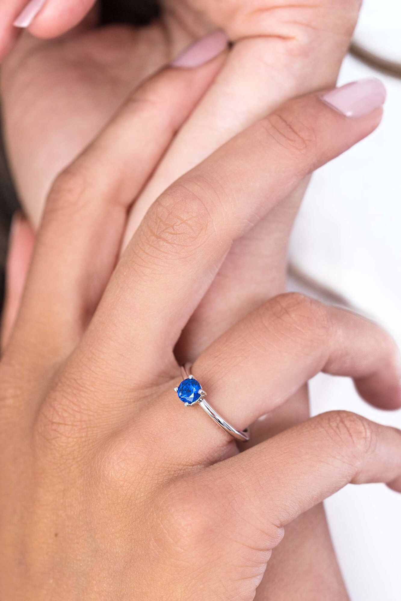 ZINZI silberner Ansteckring rund dunkelblau ZIR1300Q