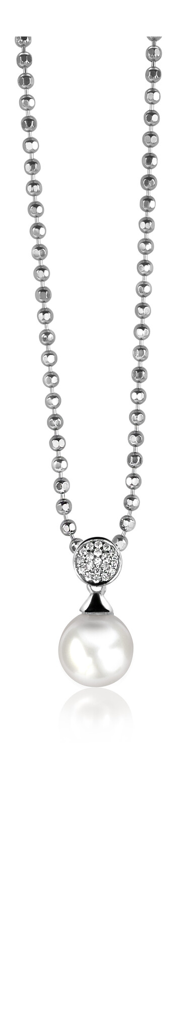 Zinzi silberner Perlenanhänger weiß ZIH1151