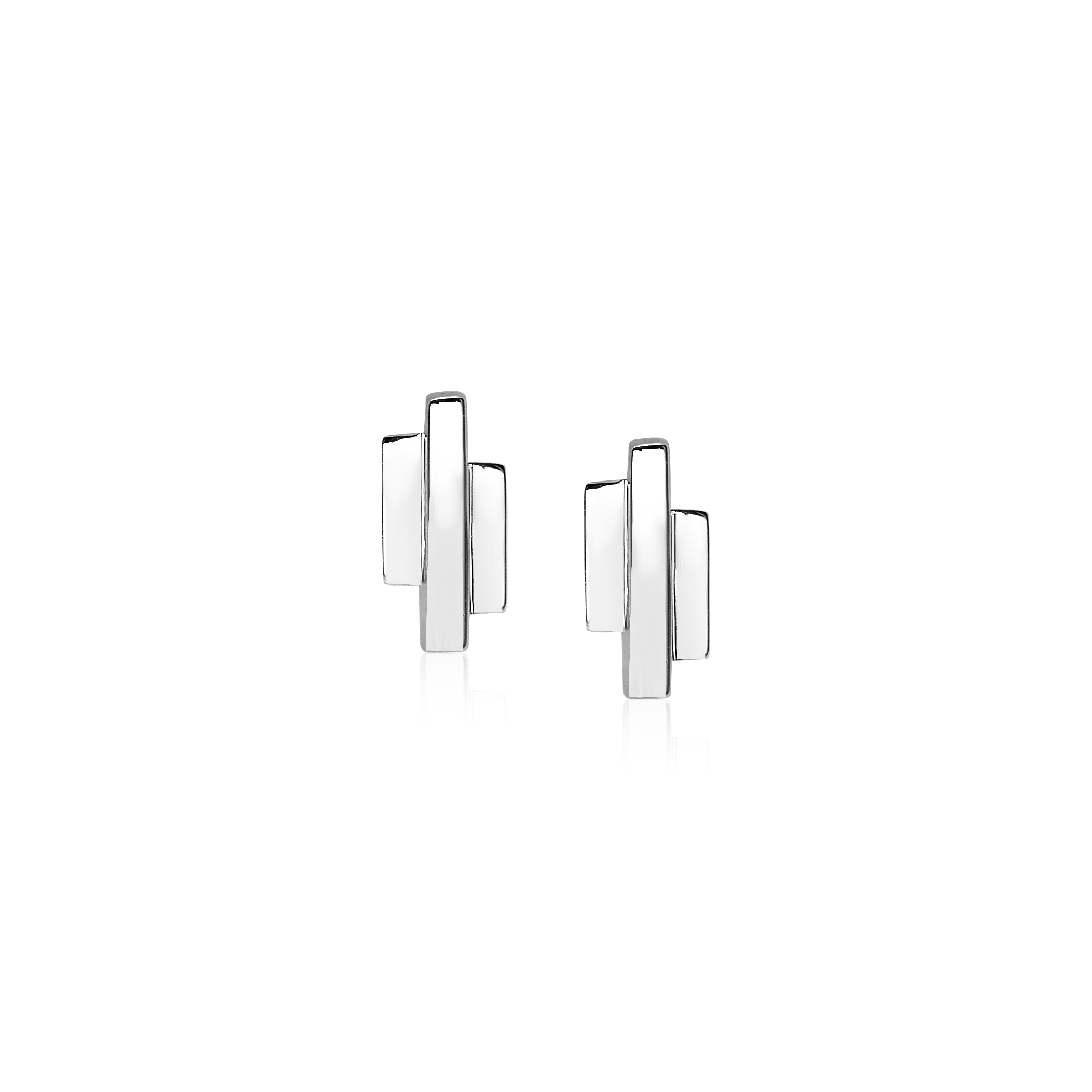 ZINZI silberne Ohrstecker Stäbchen Form glatt 9mm ZIO1586