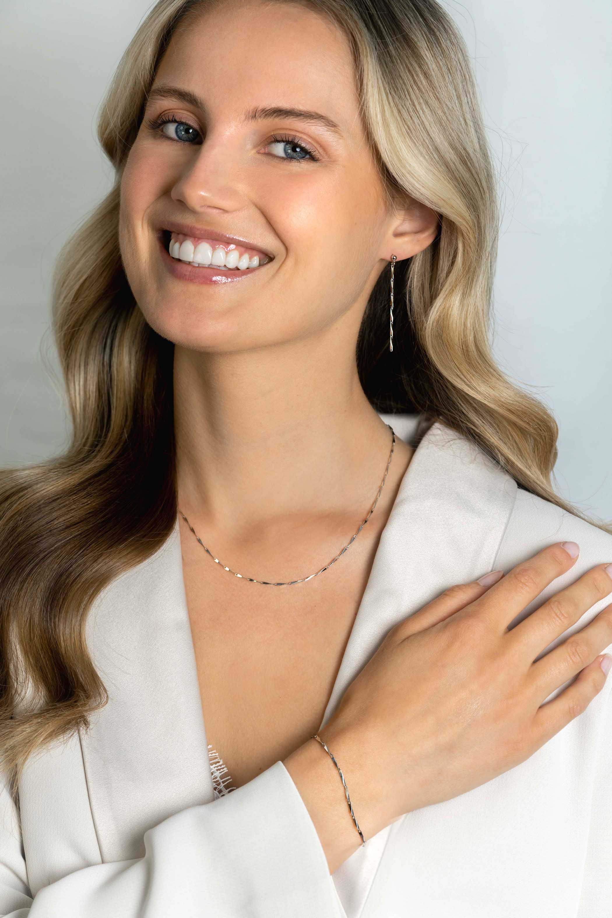 ZINZI zlv. collier met gedraaide schakels 45cm