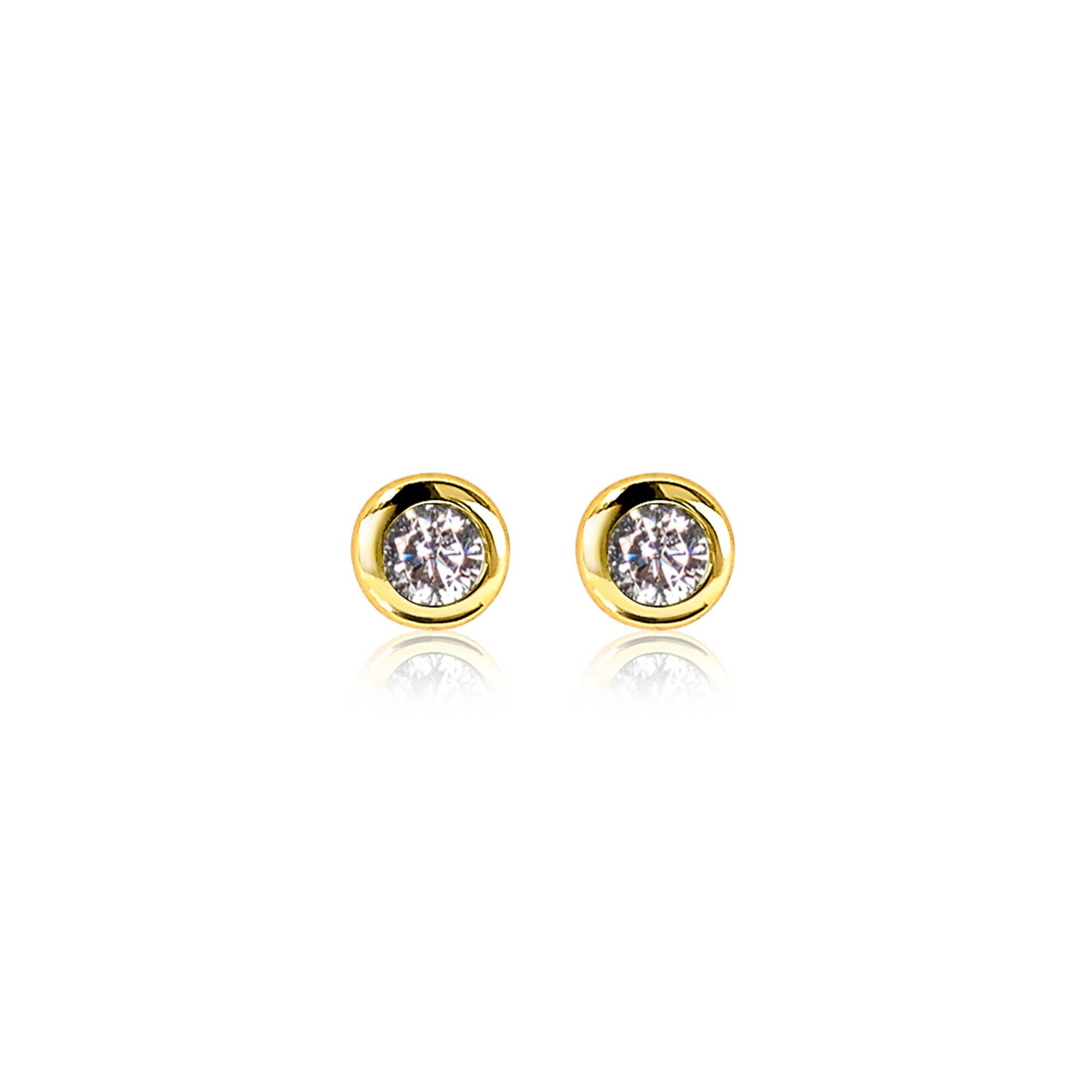 ZINZI zlv. oorknopjes gg.verg.birthstones wit cz