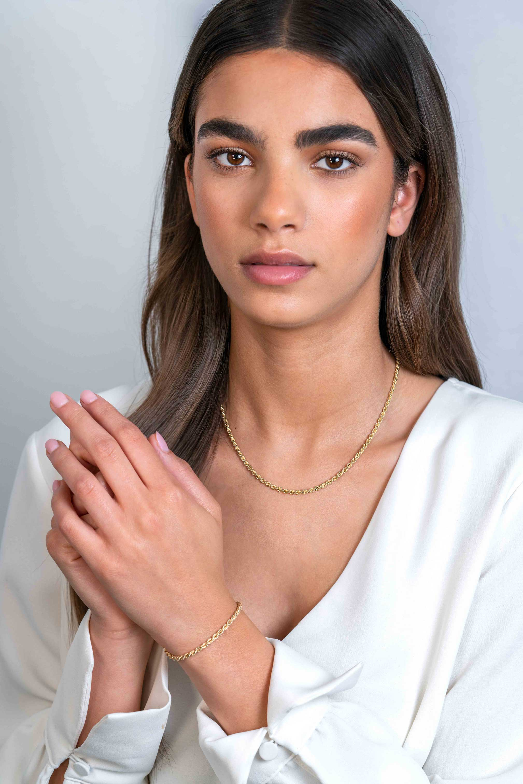 ZINZI zlv.  koord armband geelgoud verguld 3mm