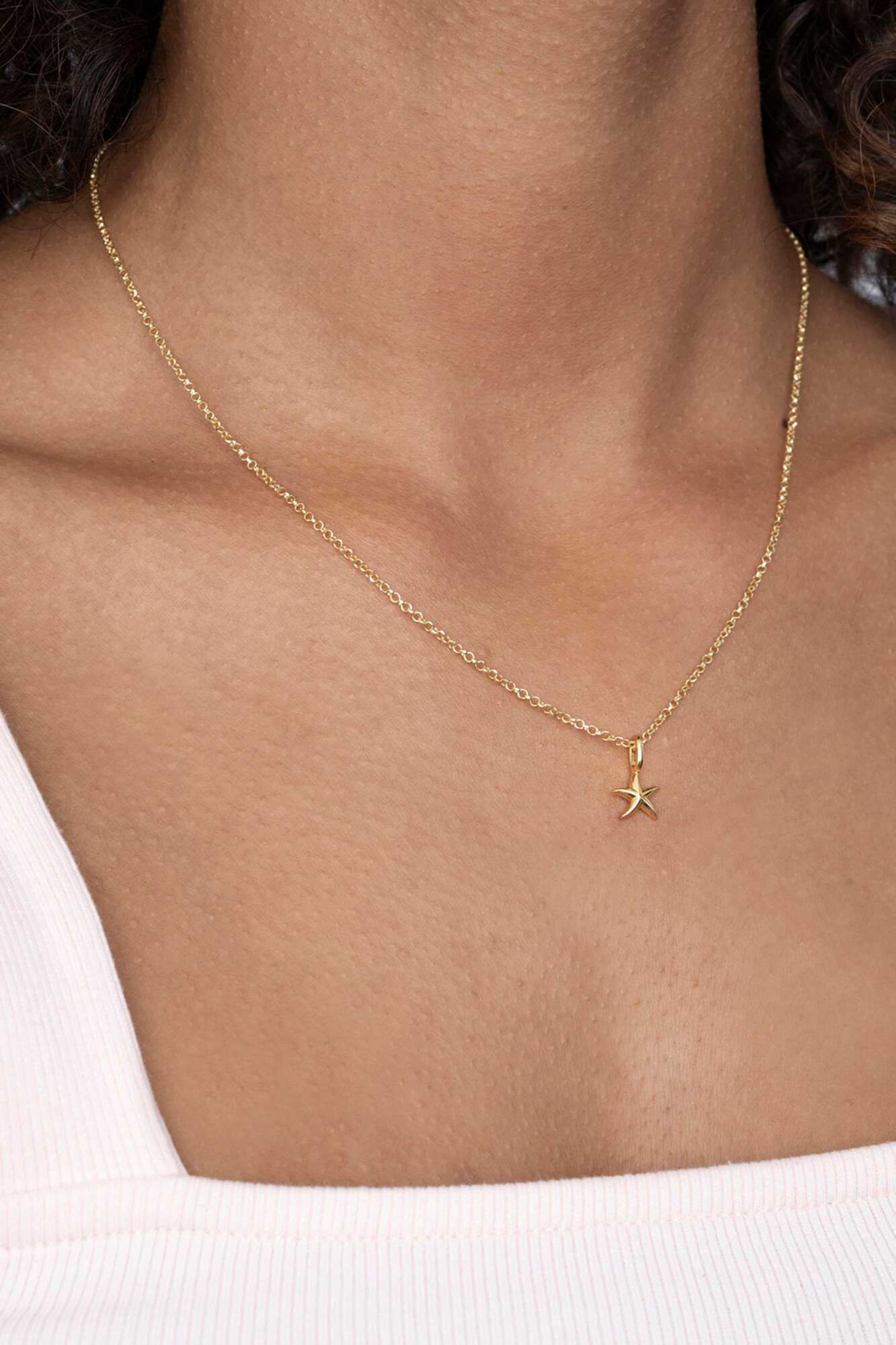 ZINZI silberner Anhänger gelbvergoldet Seestern ZIH2064G