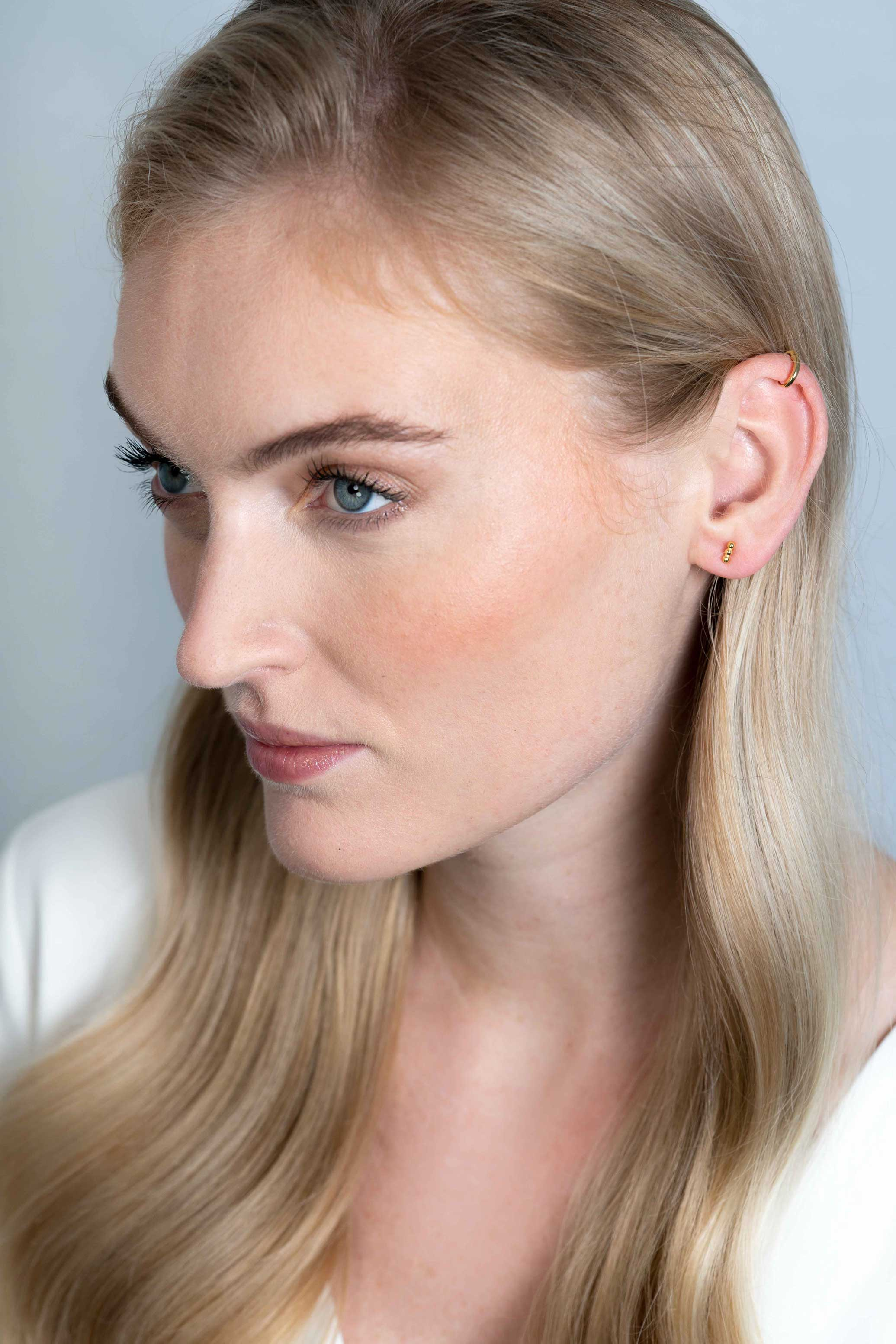 ZINZI Silber Luxusohrringe extra 14K gelb vergoldet glatt 10x2mm ZIO2261G