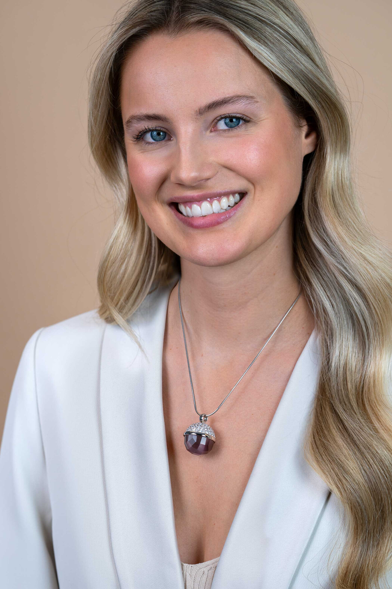 Zinzi silberner Anhänger violett ZIH623P