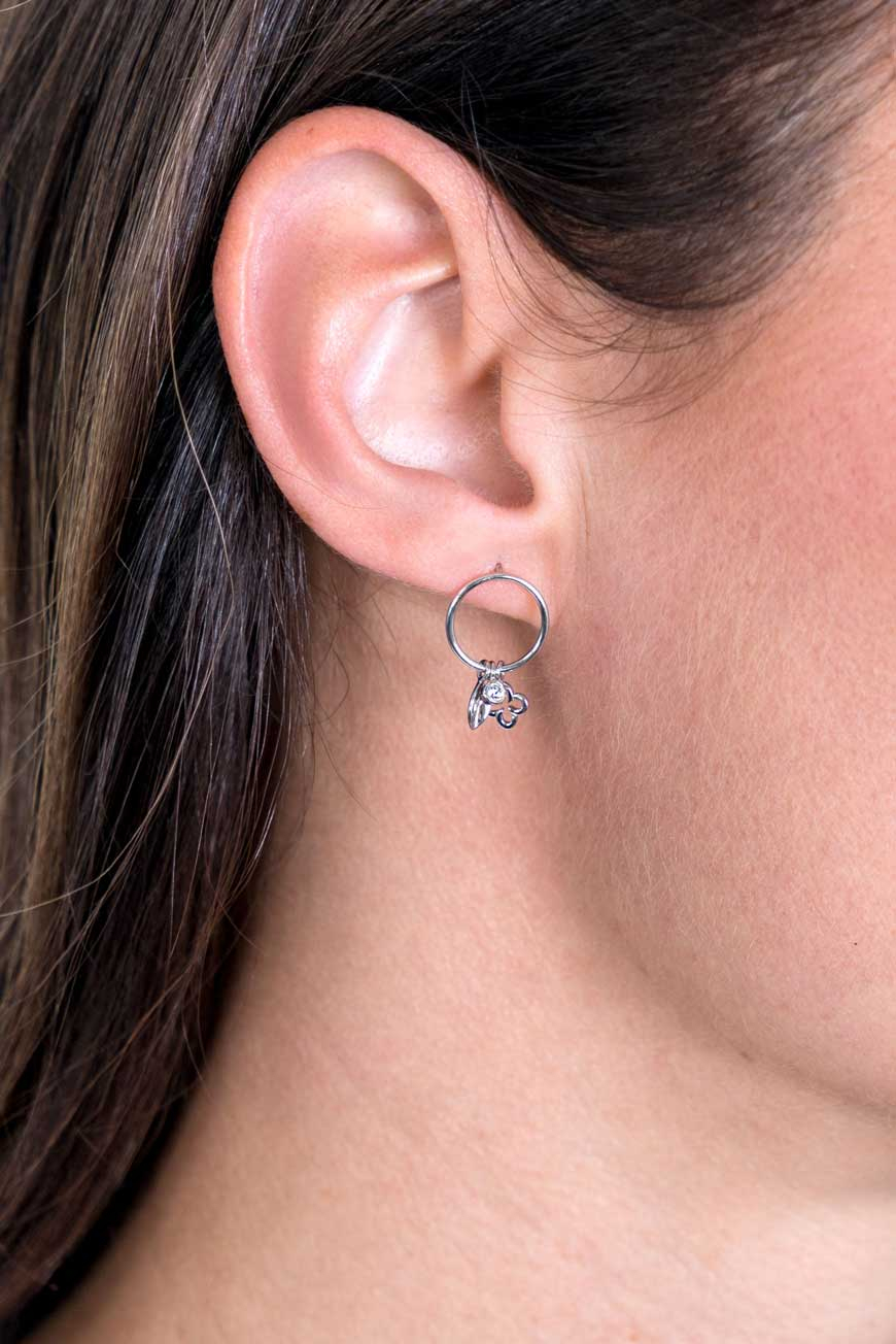 ZINZI silberne Ohrringe rund Fantasie Charms Zirkonia zio1875