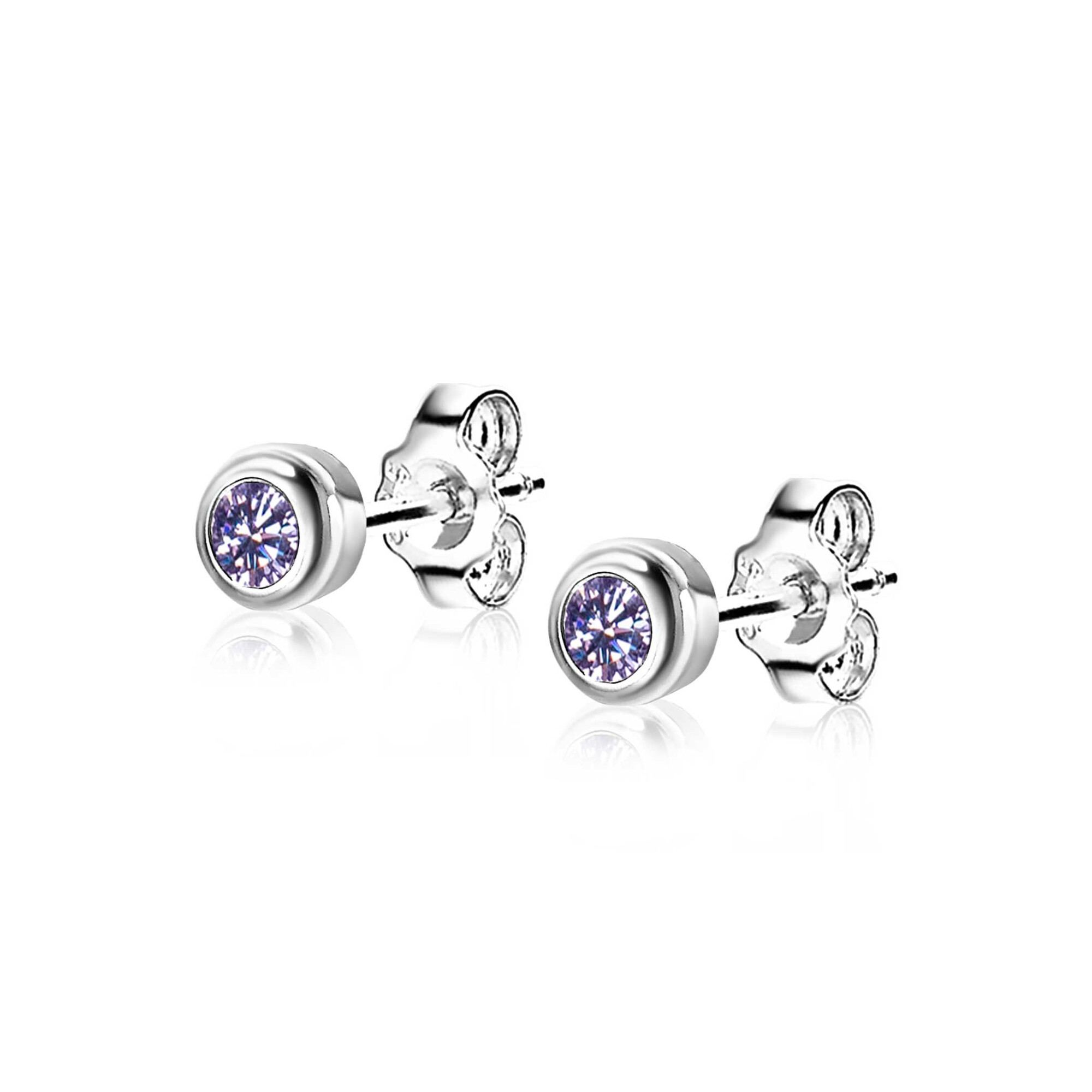 ZINZI zlv. oorkn.birthstones licht amethist cz