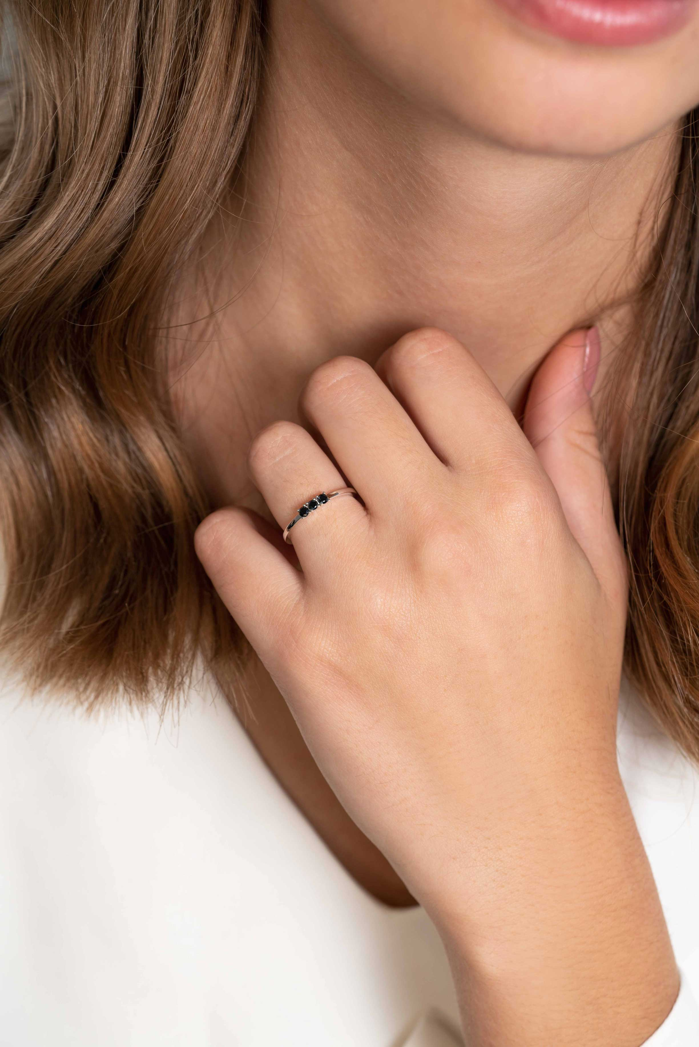 ZINZI silberner Ansteckring Chaton-Set schwarz ZIR2127Z