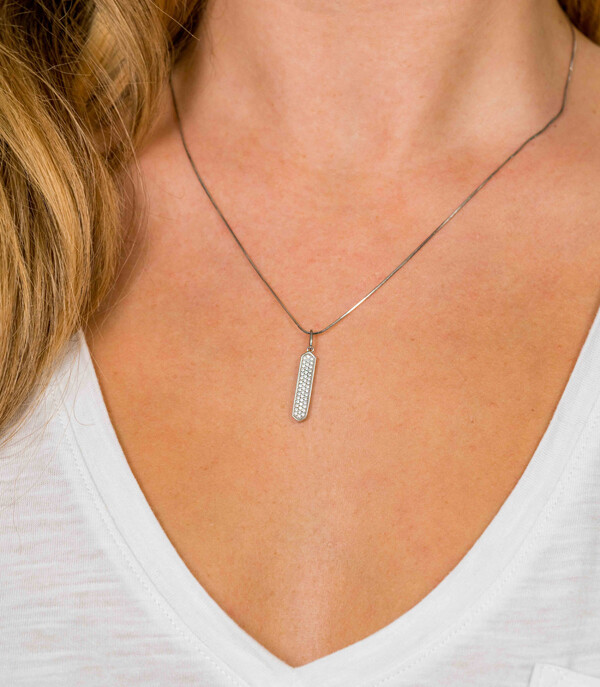 ZINZI silberner Anhänger Sechseck  weiß 27mm ZIH1788