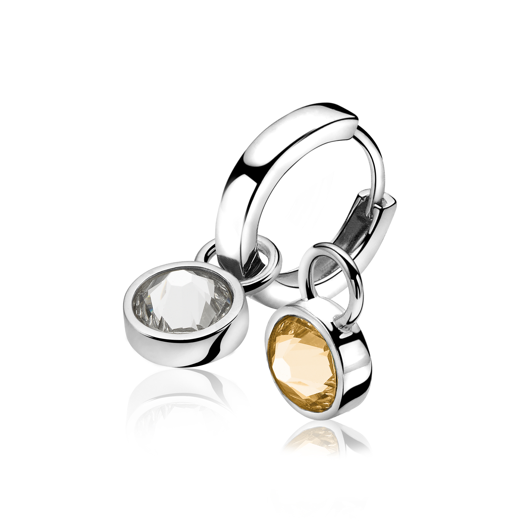 ZINZI silberne Ohrhänger champagner  weiß ZICH1006C