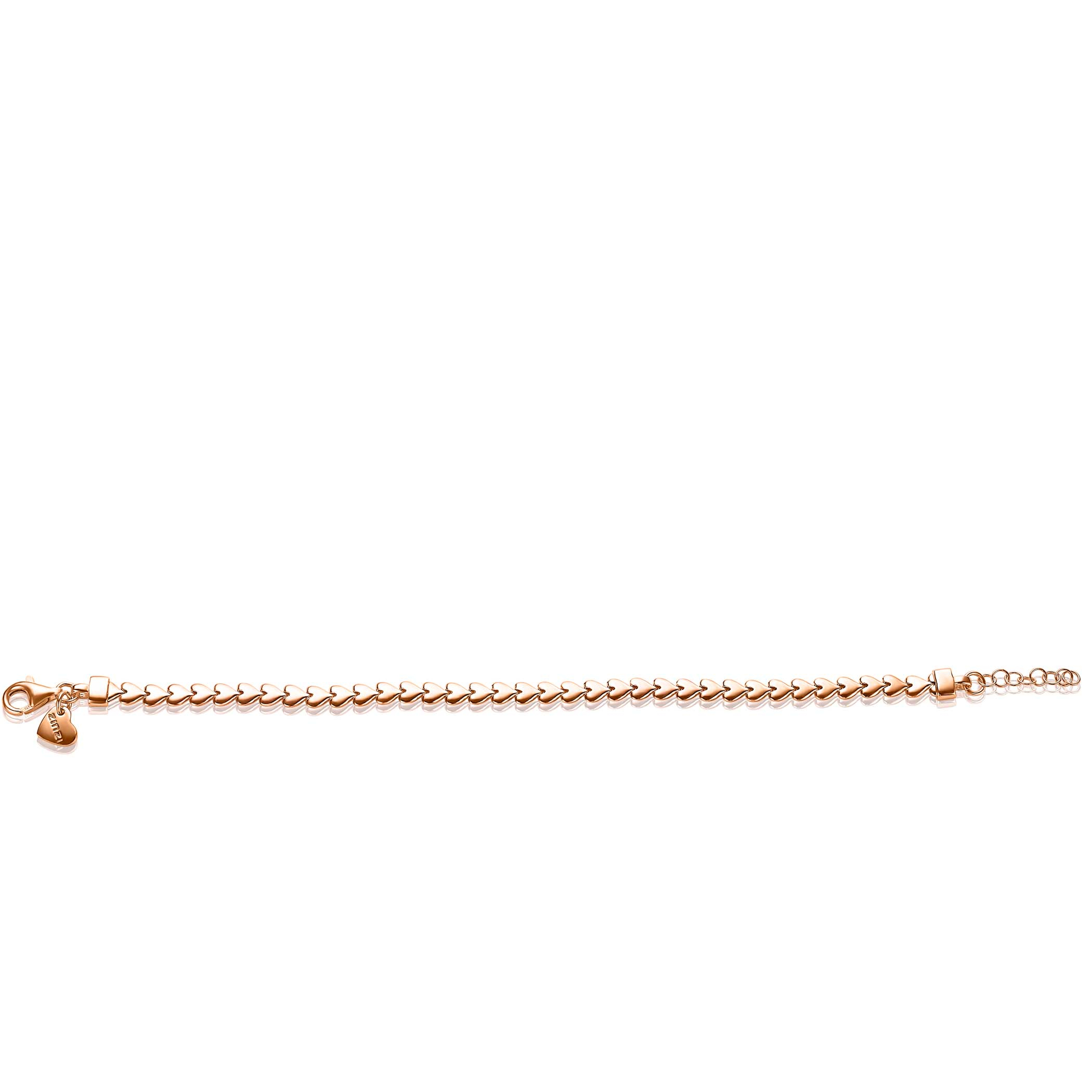 ZINZI silbernes Armband rosé vergoldet Herzen 4,5mm breit ZIA1798R