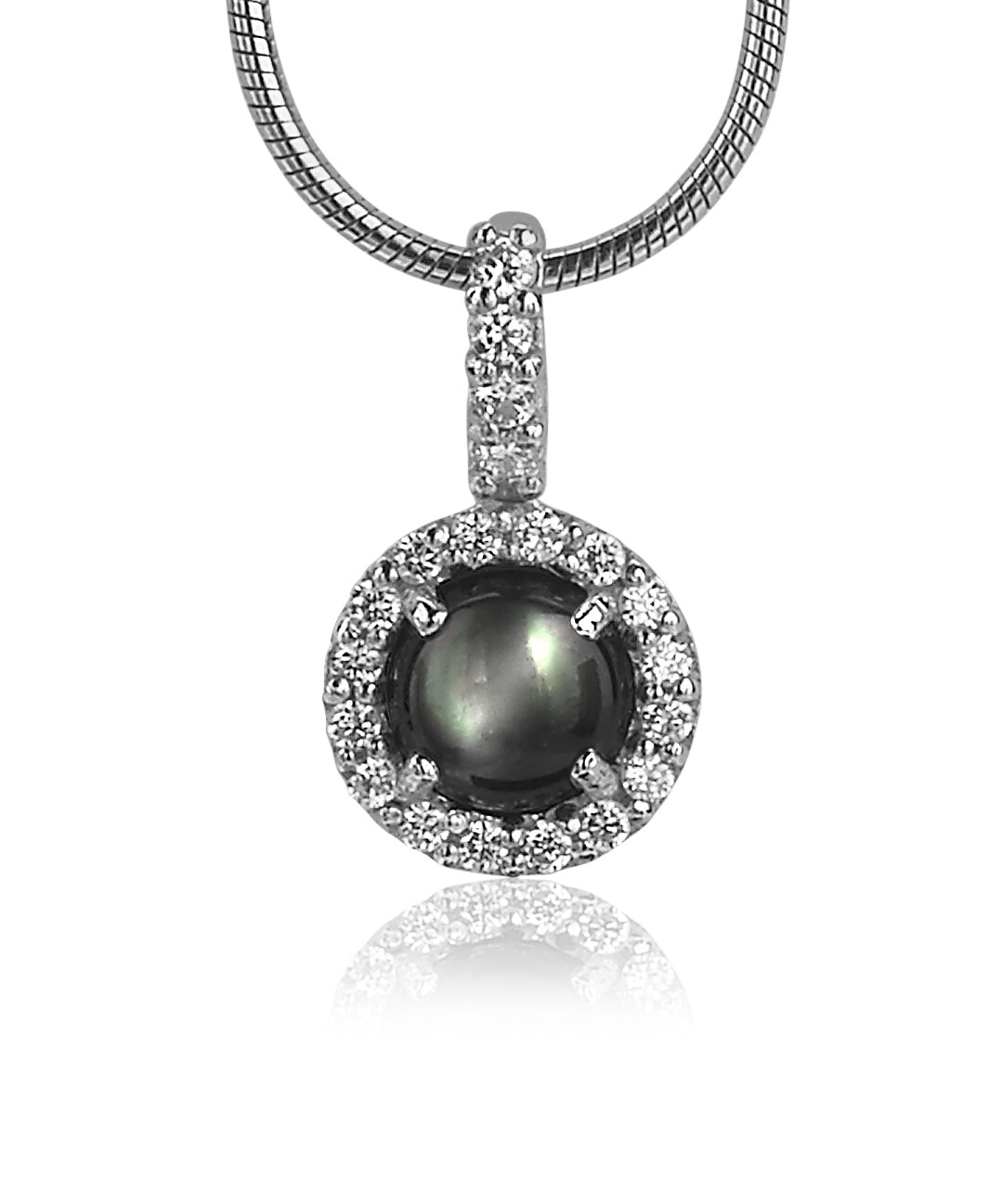 Zinzi silberner Anhänger dunkelgrau Perle ZIH1039Z