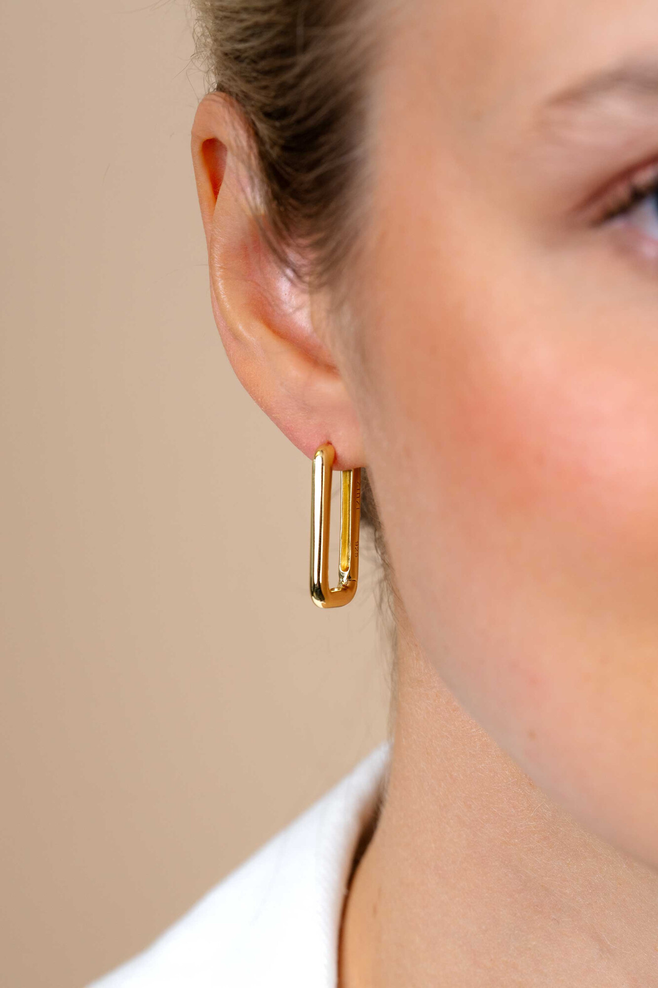 ZINZI silbernes Luxus Ohrringe 14K gelb vergoldet 24x3mm ovale Form ZIO2223G