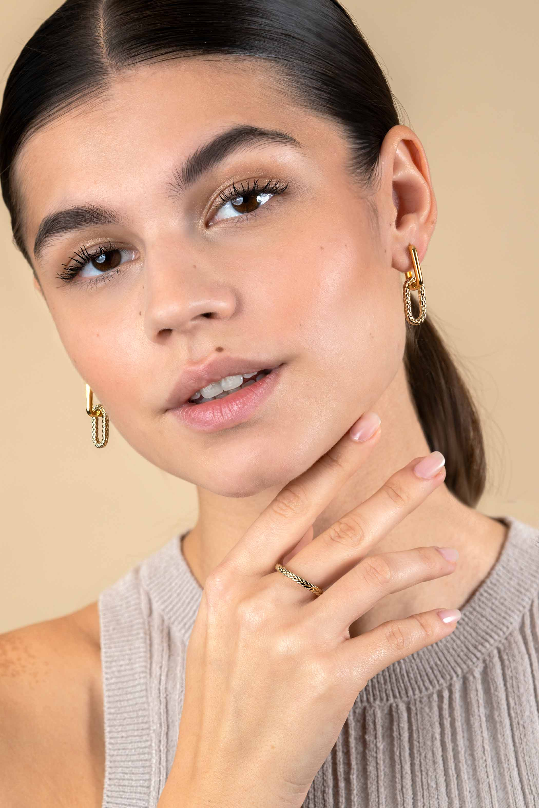 ZINZI zlv. oorbedels gg.verg.ovaal vossestaart