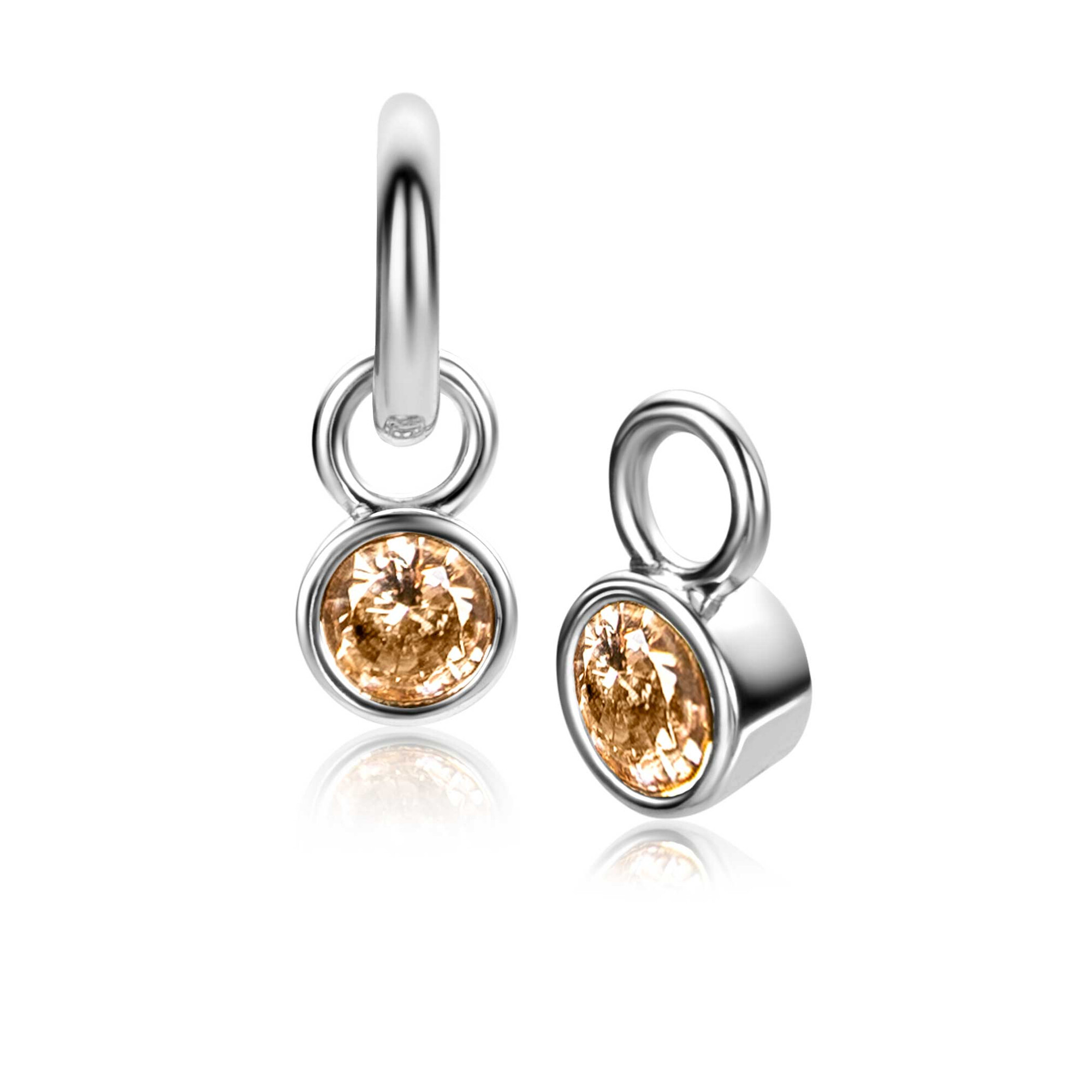 ZINZI zlv.oorbedels birthstones citrien cz