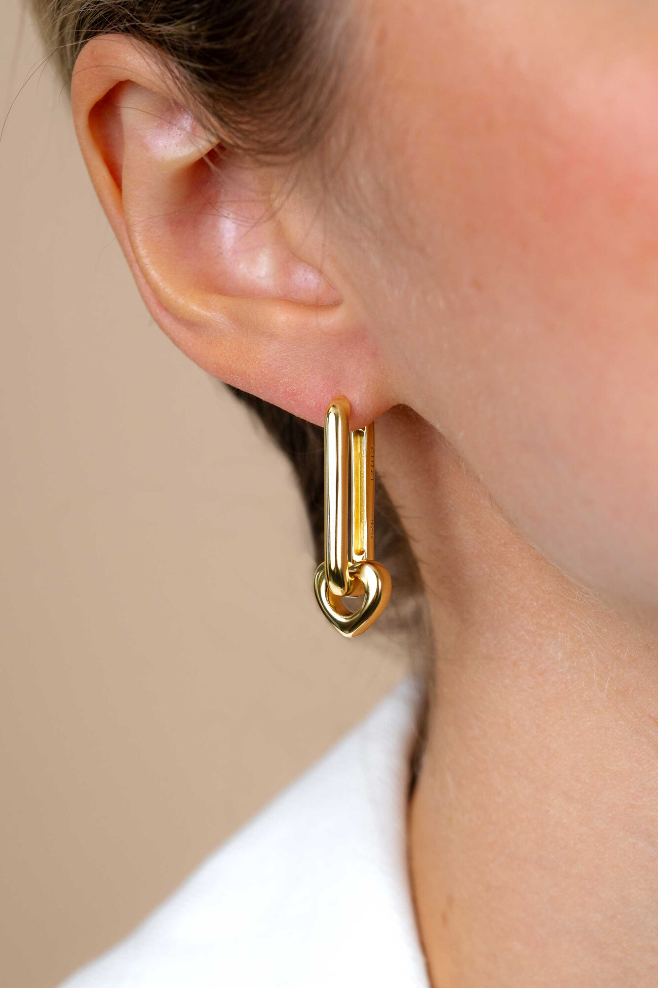 ZINZI silbernes Luxus Ohrringe 14K gelb vergoldet 24x3mm ovale Form ZIO2223G