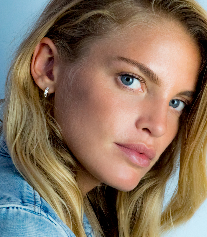 Zinzi silberne Kreolen 12 x 3mm  weiß ZIO187Z