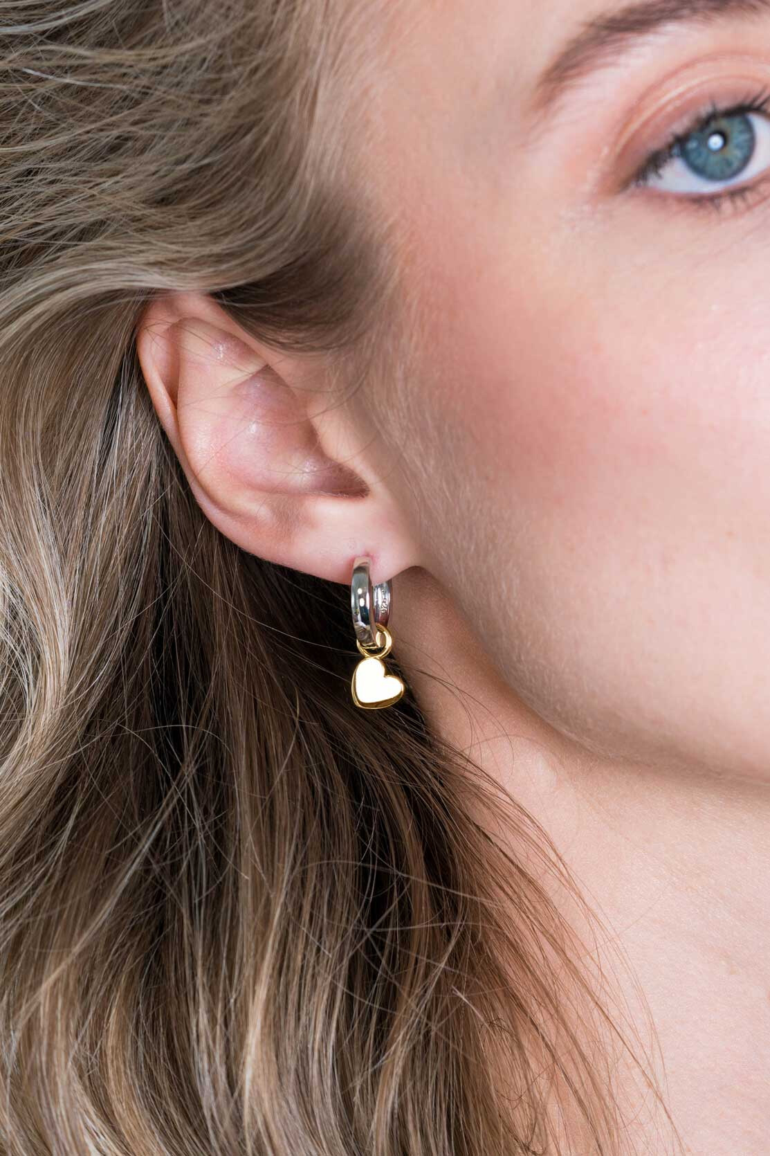 ZINZI silberne Ohrhänger 14K gelb vergoldet Herzform 8mm ZICH1826G