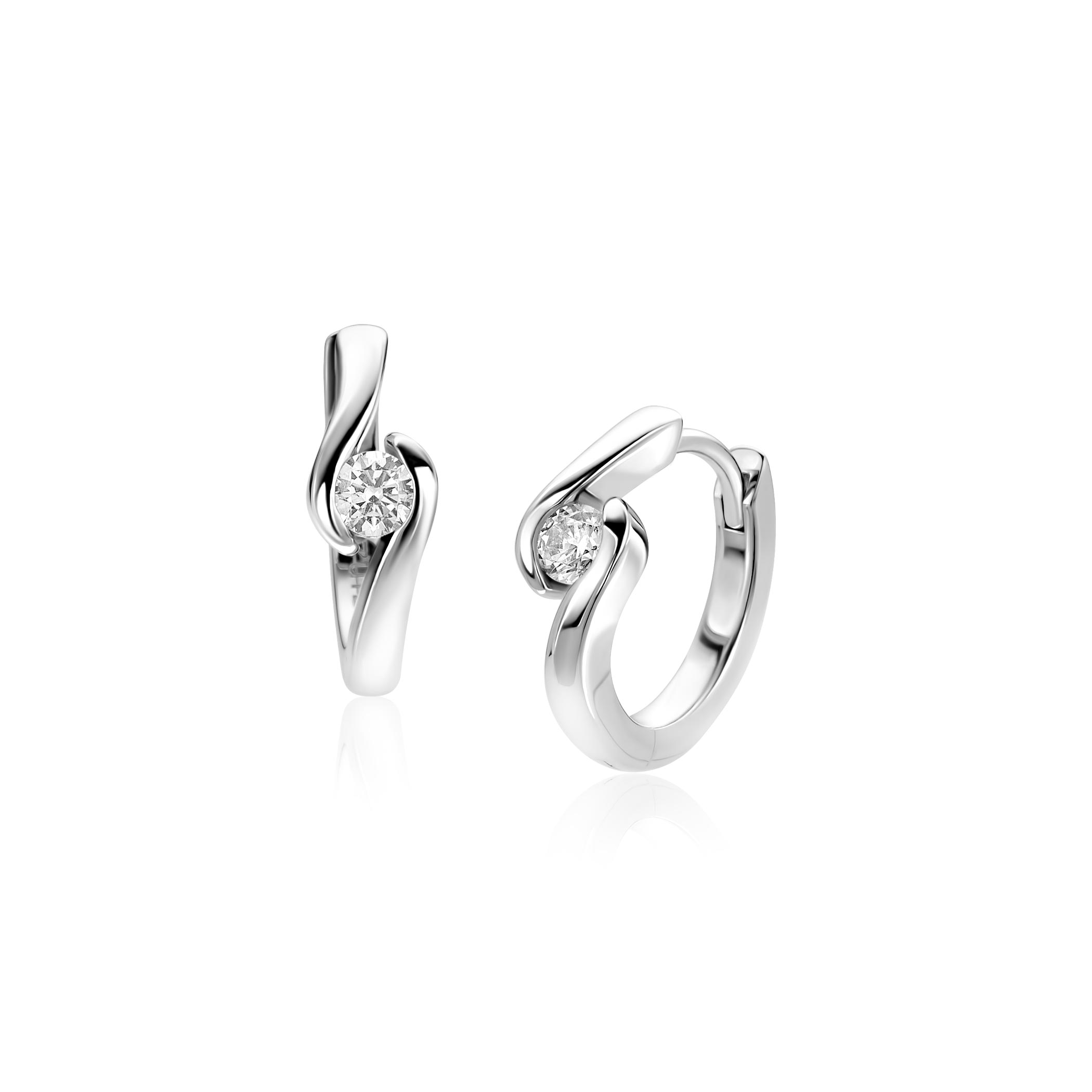 ZINZI zlv. klapcreolen slagmodel met zirconia 14mm
