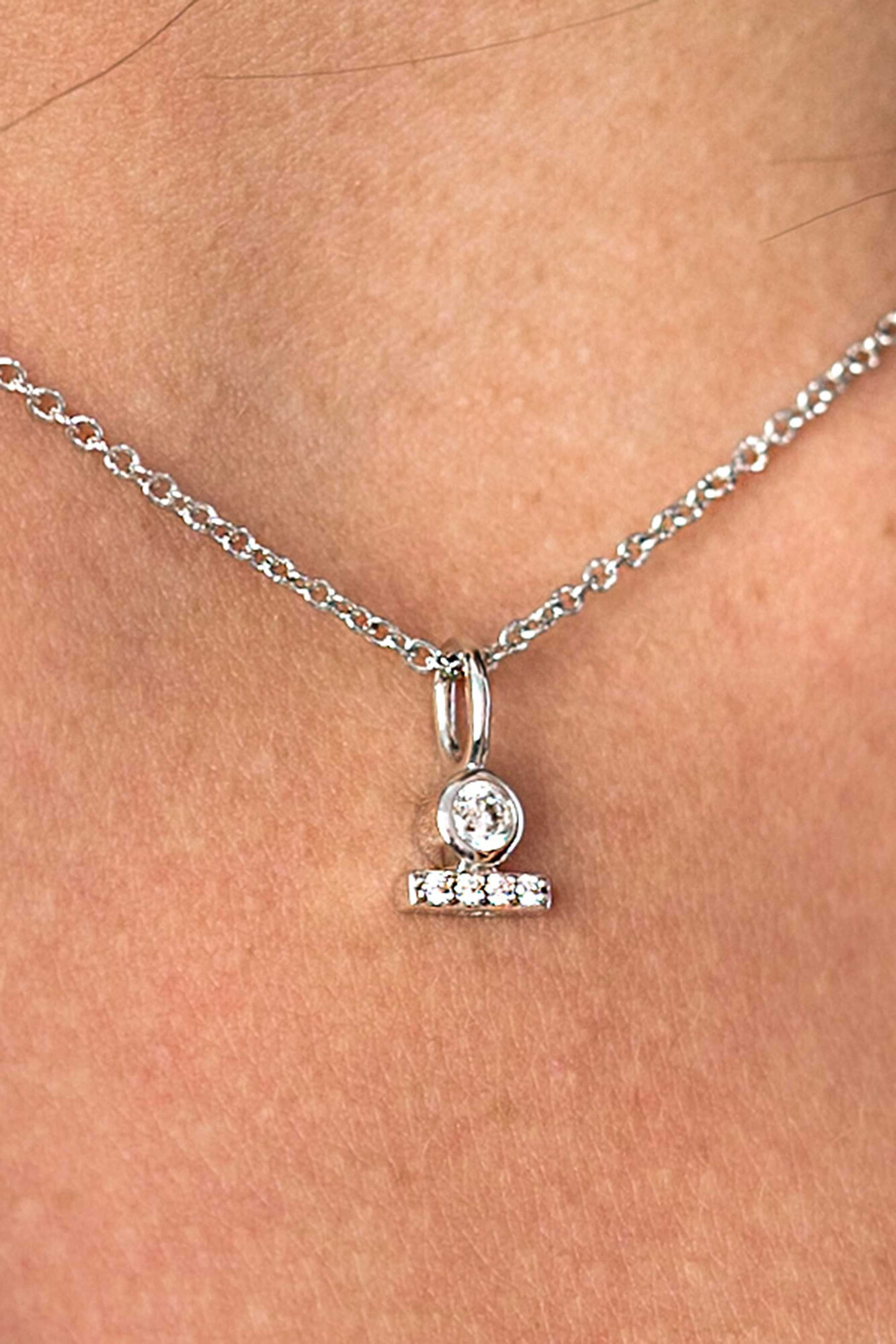 ZINZI silberner Anhänger rund Stab  weiß ZIH1822